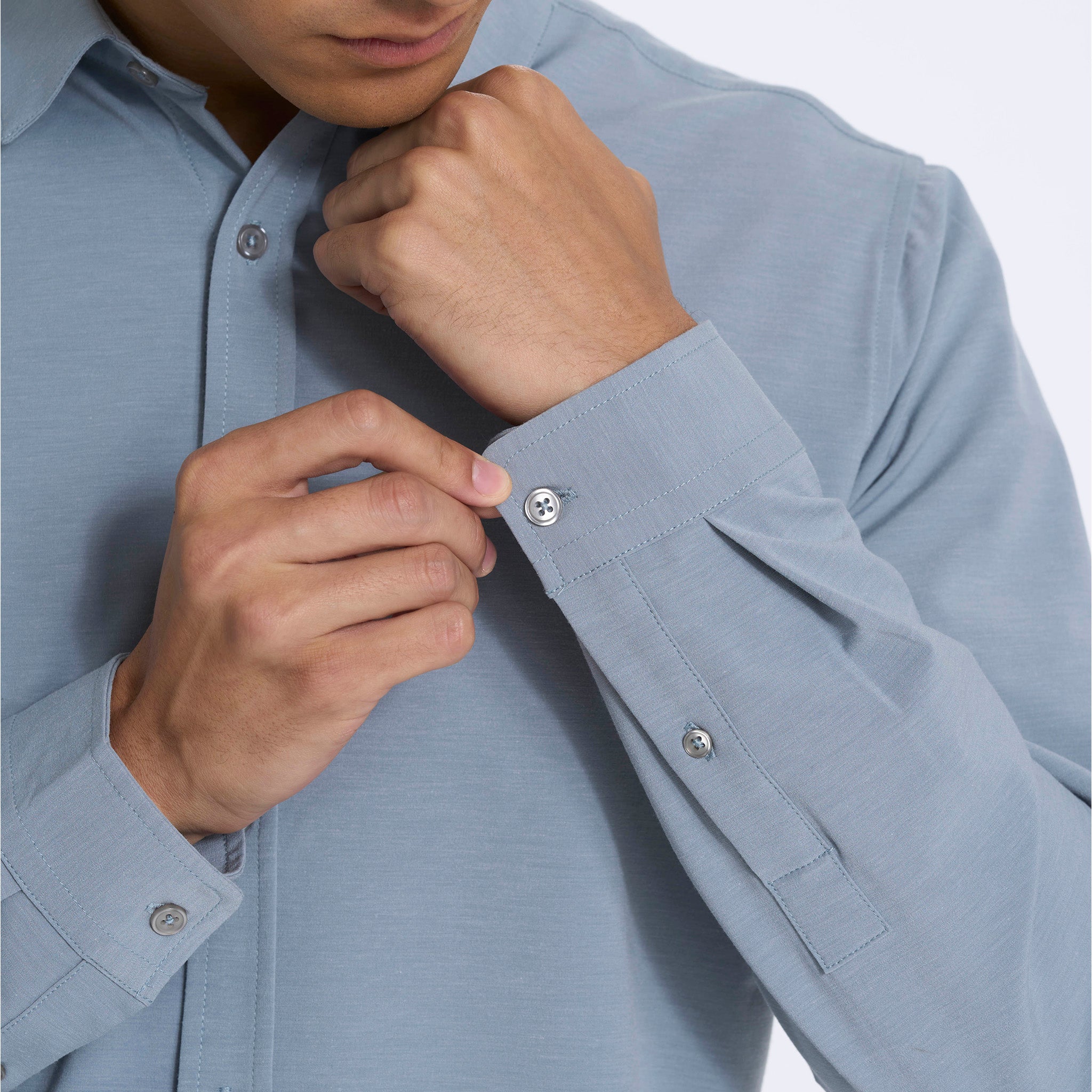 Long Sleeve Bridge Button Down | Light Cloud - Image 5