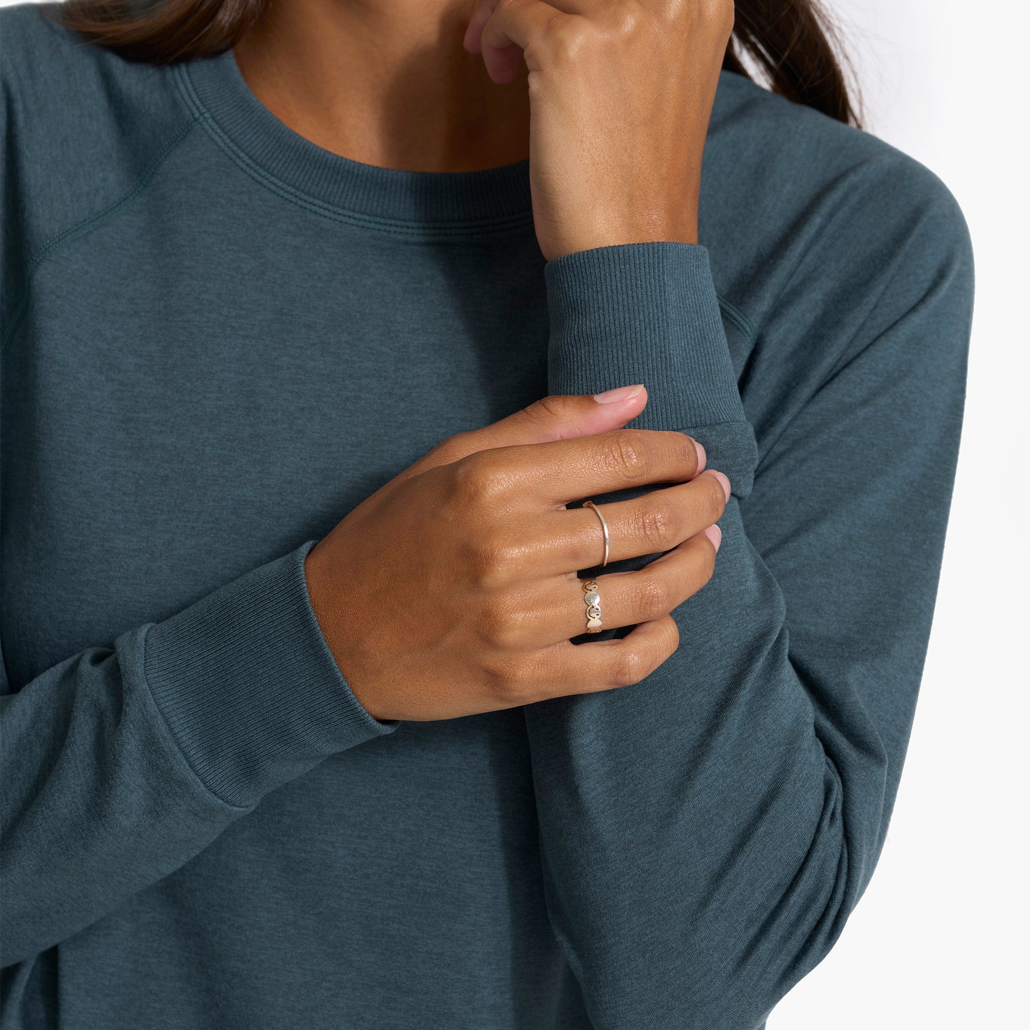 Long-Sleeve Halo Crew | Stone Heather - Image 6