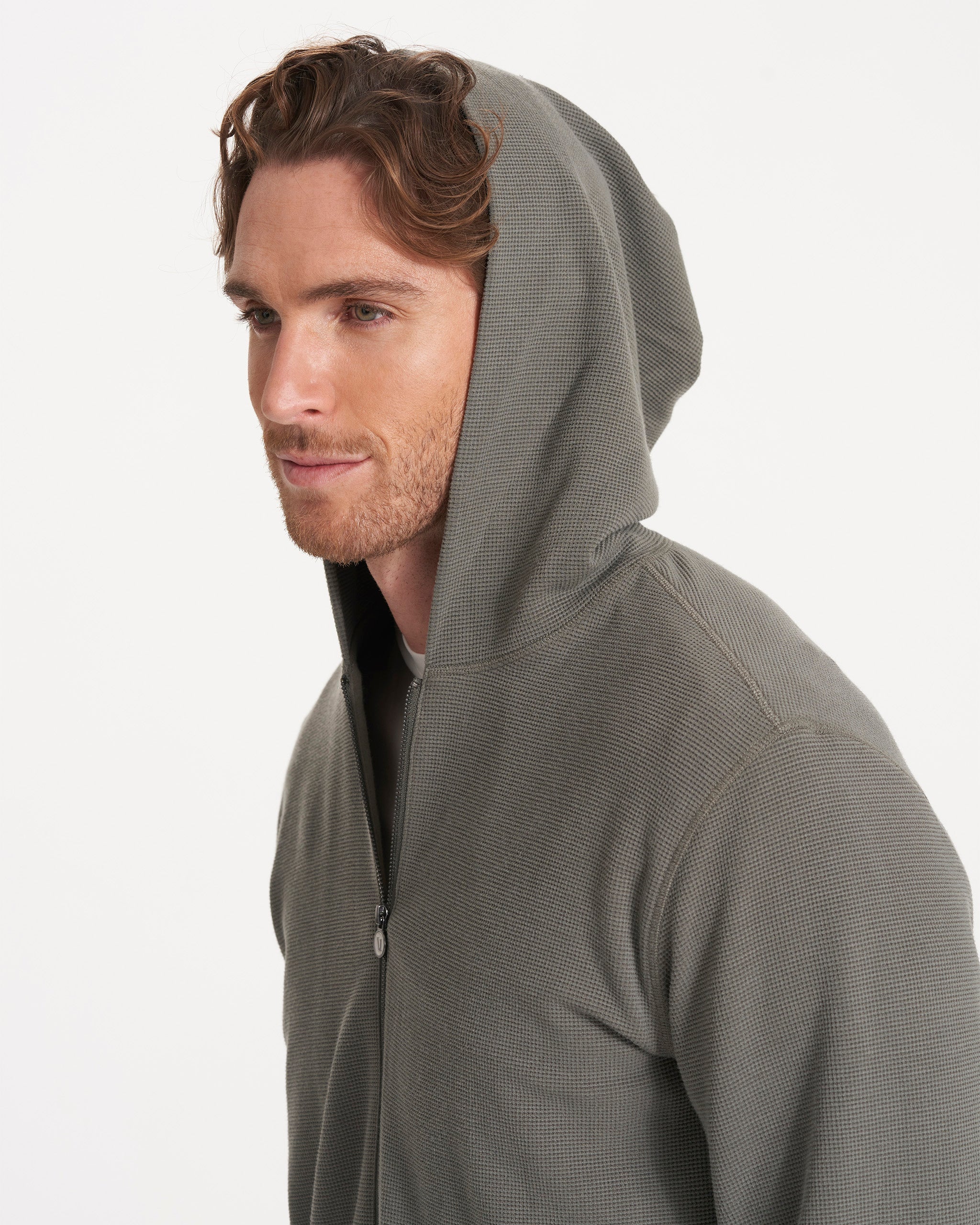 Performance Waffle Zip Hoodie | Dusty Pine - Image 5