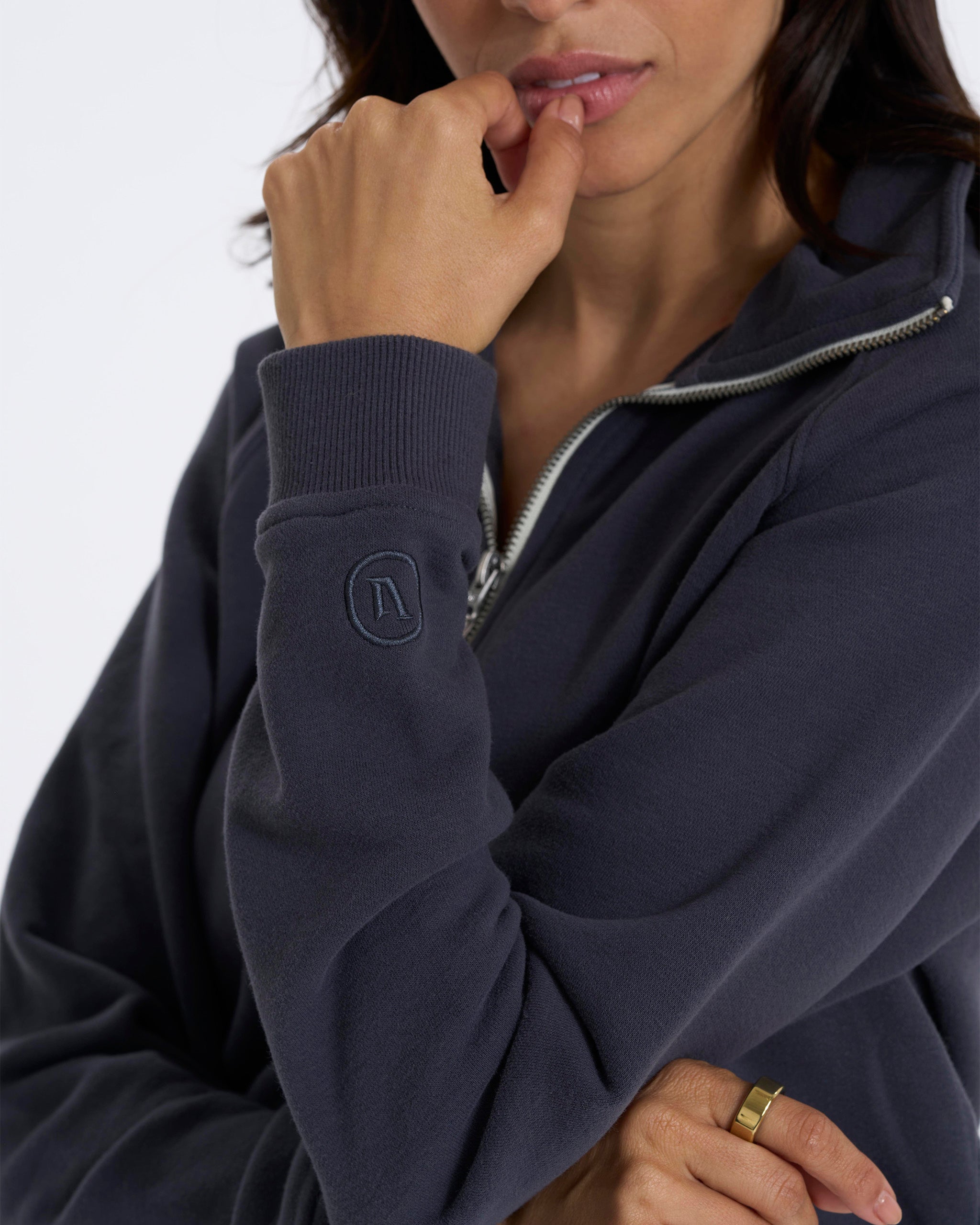 Vista Half Zip Hoodie | Charcoal Heather - Image 5