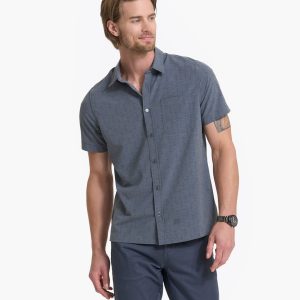 Short-Sleeve Bridge Button Down | Charcoal Arrows