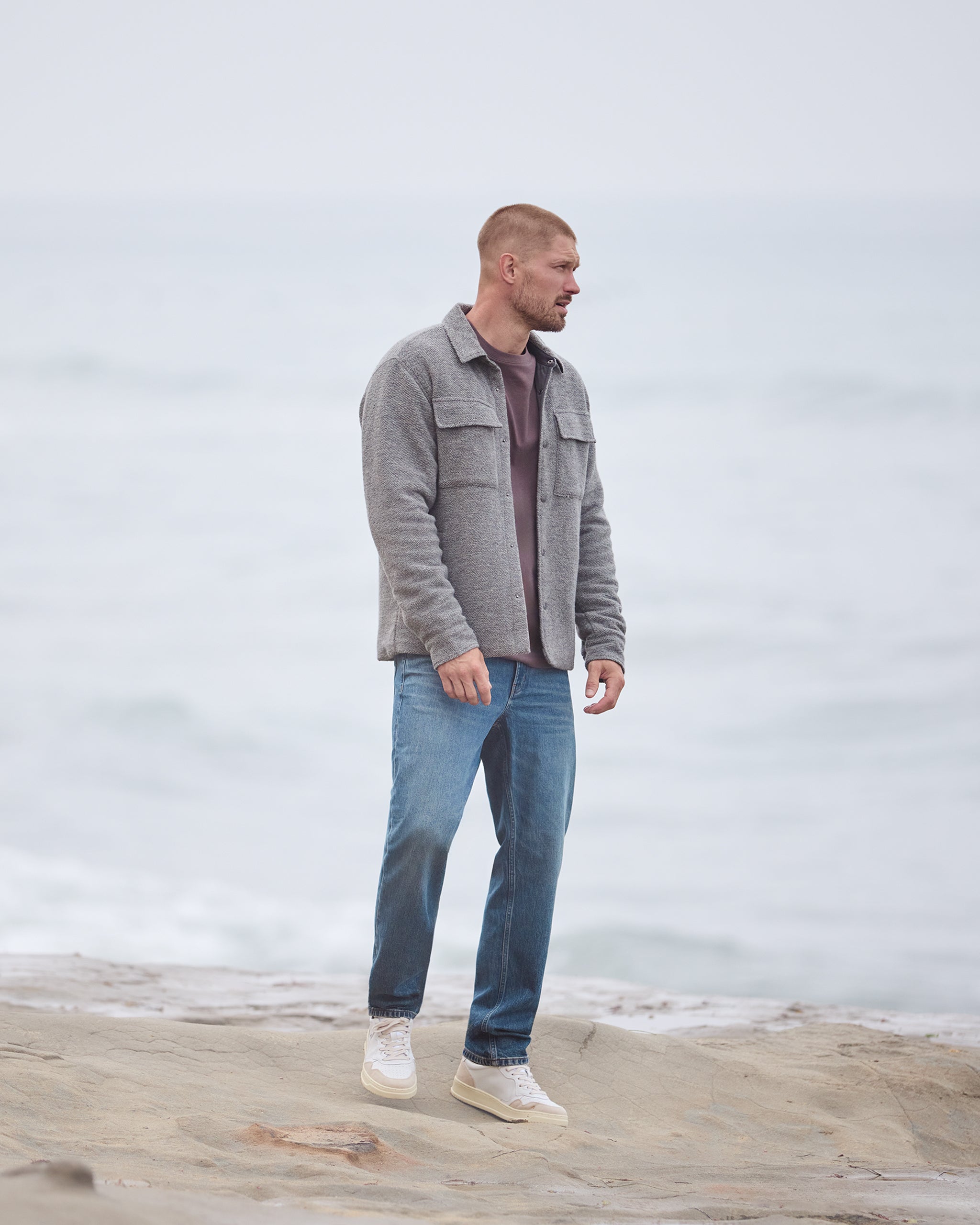 Plymouth Wool Shirt Jacket | Heather Grey - Image 5