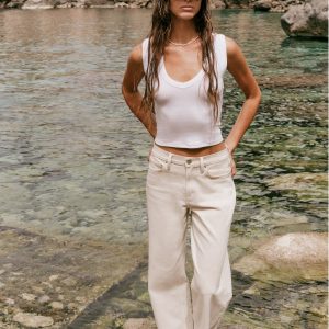 Women's Vuori Vintage Wideleg Jean | Bone Denim