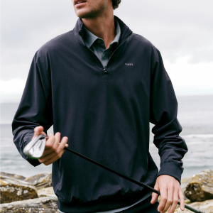 Venture Quarter Zip | Ink Linen Texture