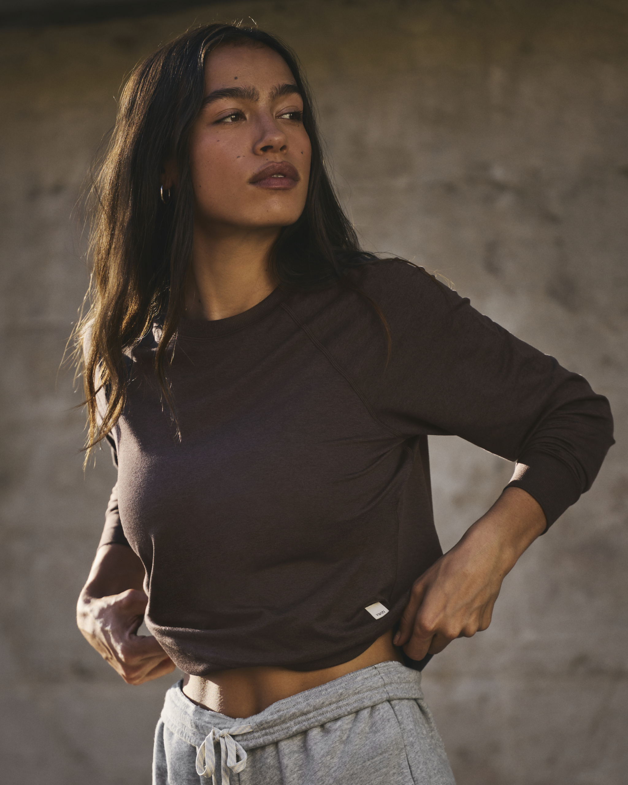 Long Sleeve Halo Crew | Sangria Heather - Image 4