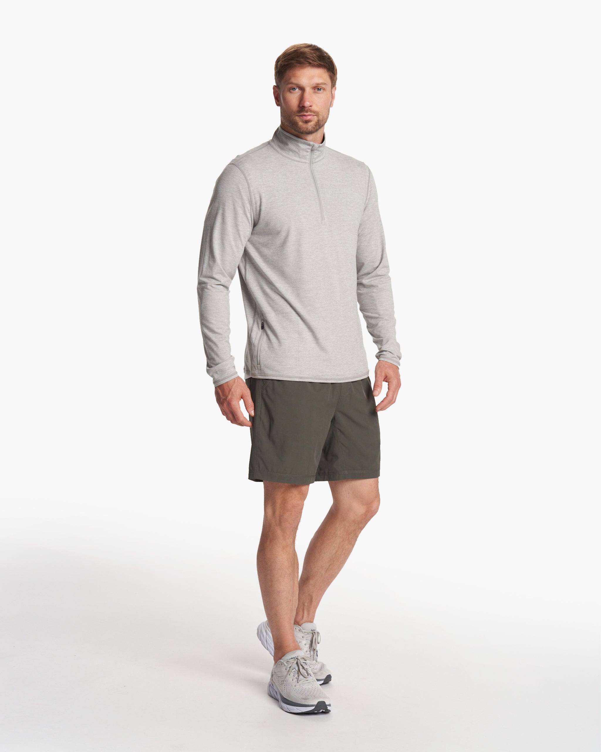 Ease Performance Half Zip | Light Heather Grey - Image 5