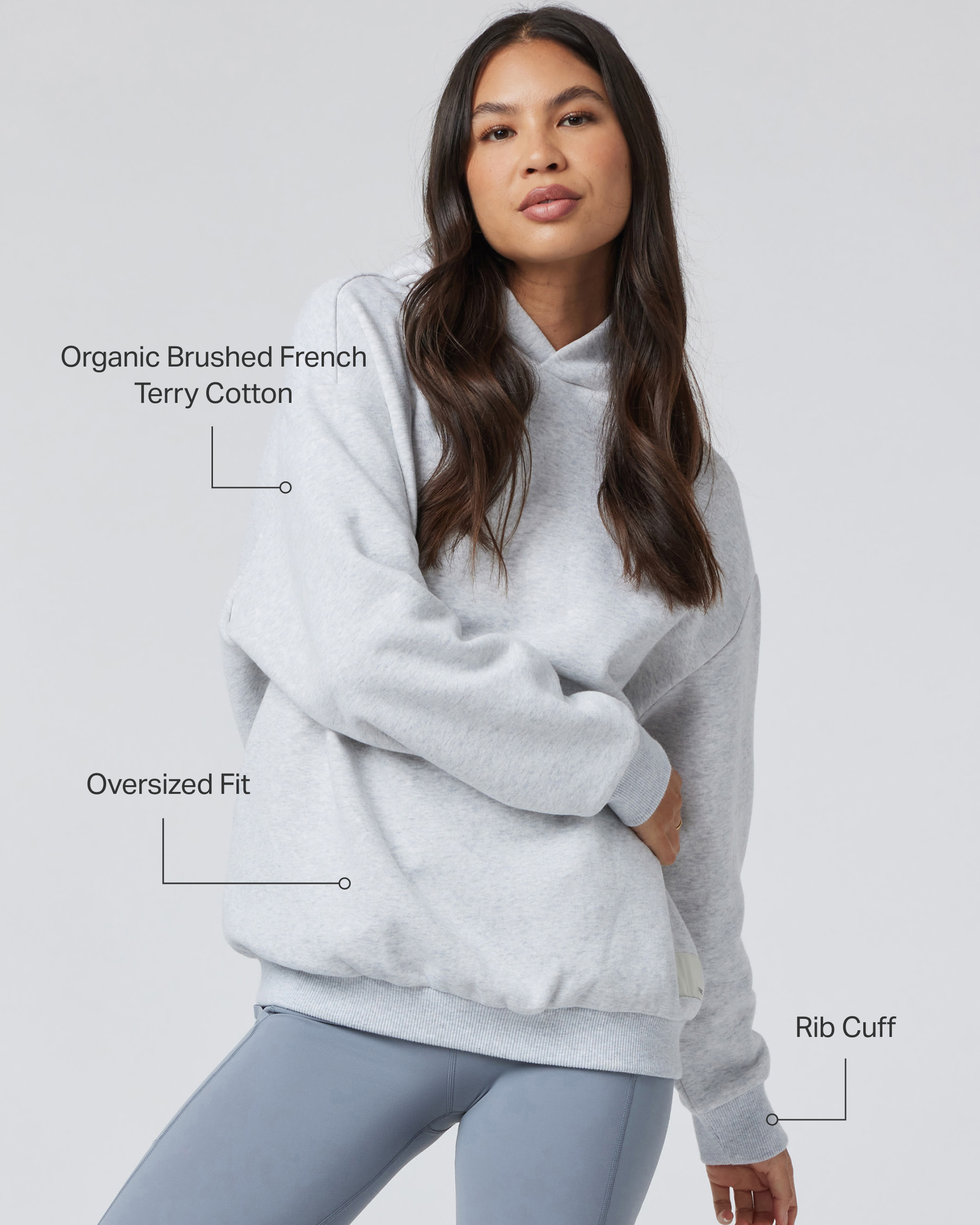 Restore Oversized Hoodie | Pale Grey Heather - Image 2