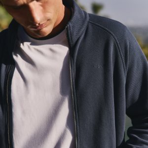 Pique Fleece Track Jacket | Ocean Blue