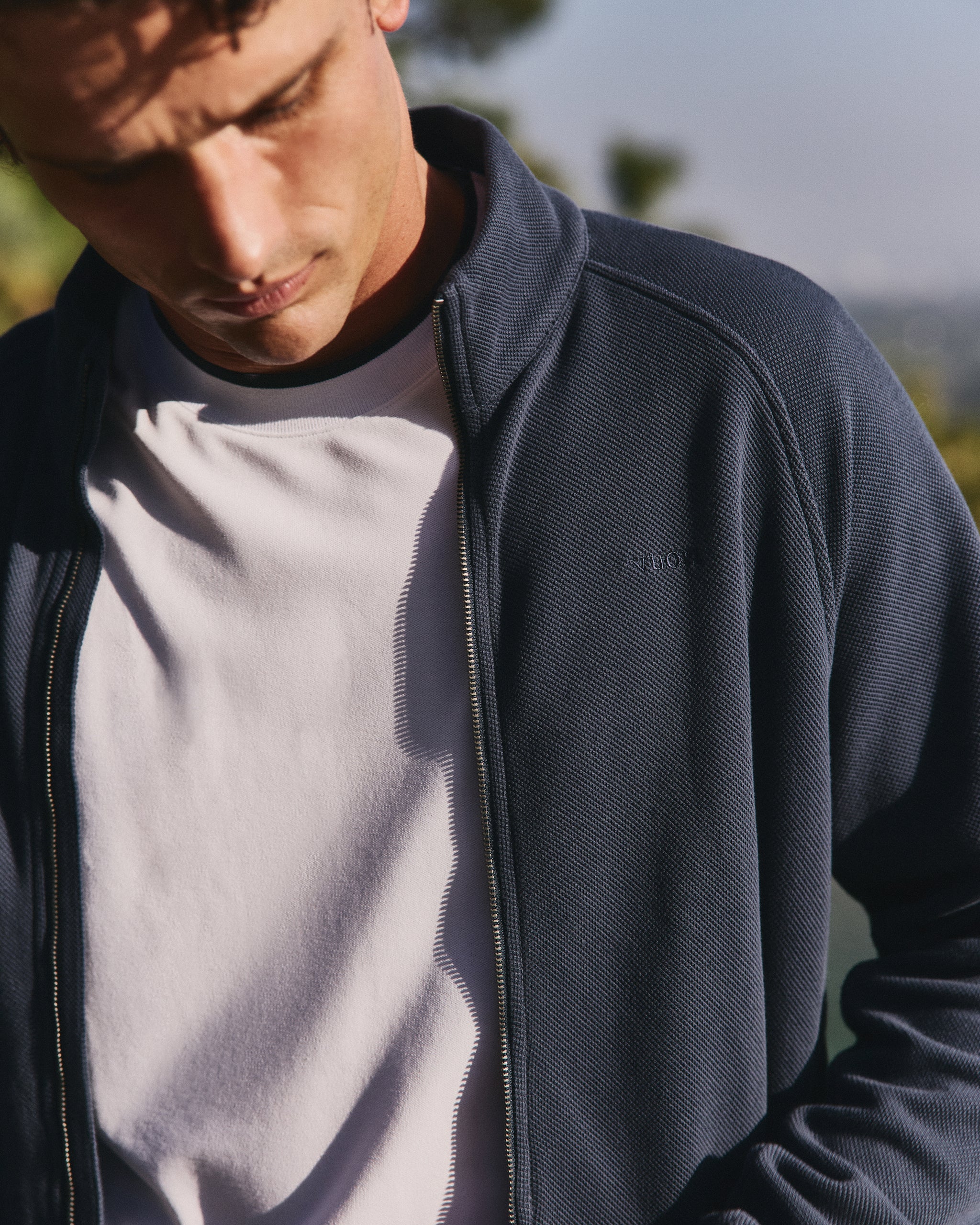 Pique Fleece Track Jacket | Ocean Blue