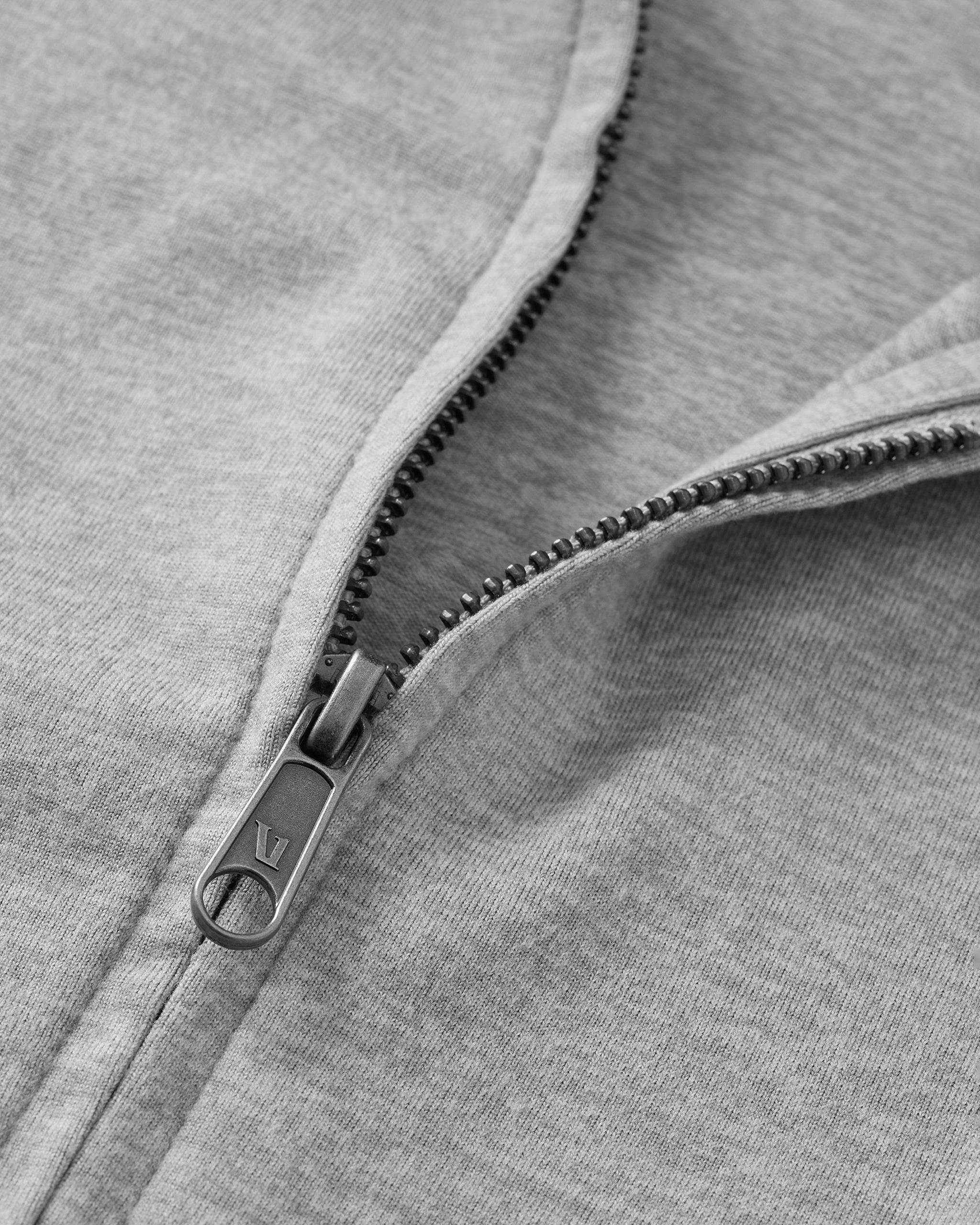Halo Mini Full Zip Hoodie | Pale Grey Heather - Image 5