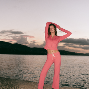 Halo Slim Flare Ankle Pant | Sunset Pink Heather