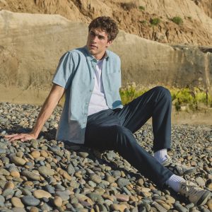 Short Sleeve Bridge Button Down | Raindrop Stone