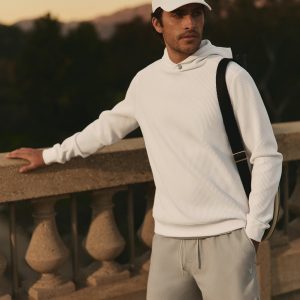 Tech Waffle Pullover Hoodie | White