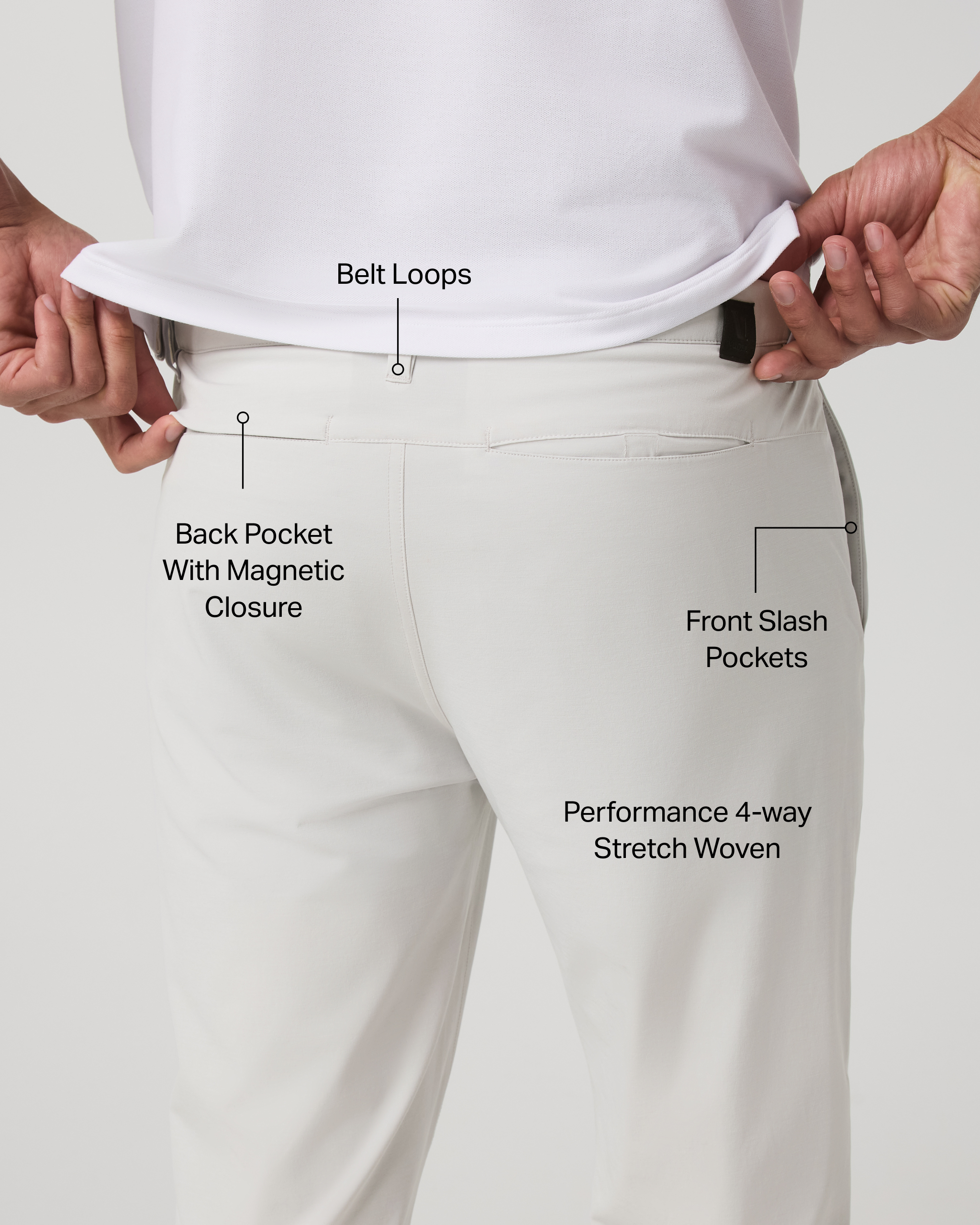 Aim Trouser Athletic Slim Fit 30 | Salt Linen Texture - Image 2