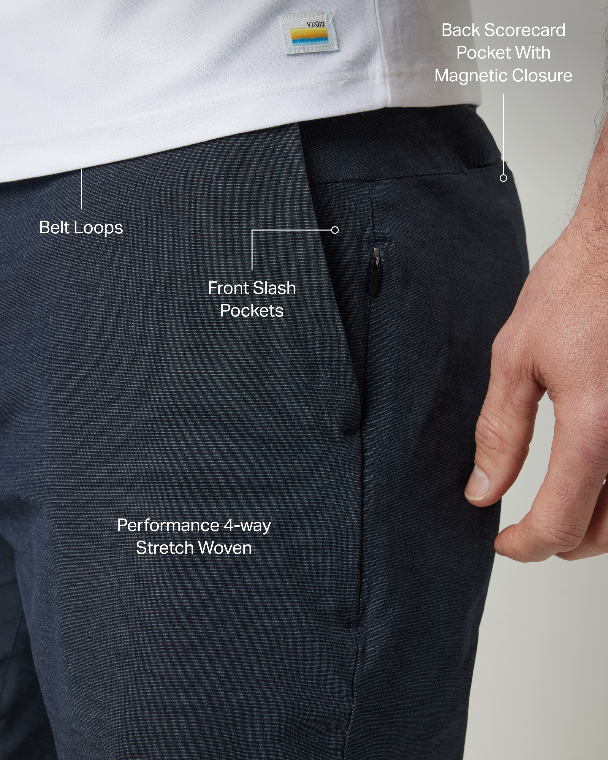 Aim Short 8 | Navy Linen Texture - Image 2