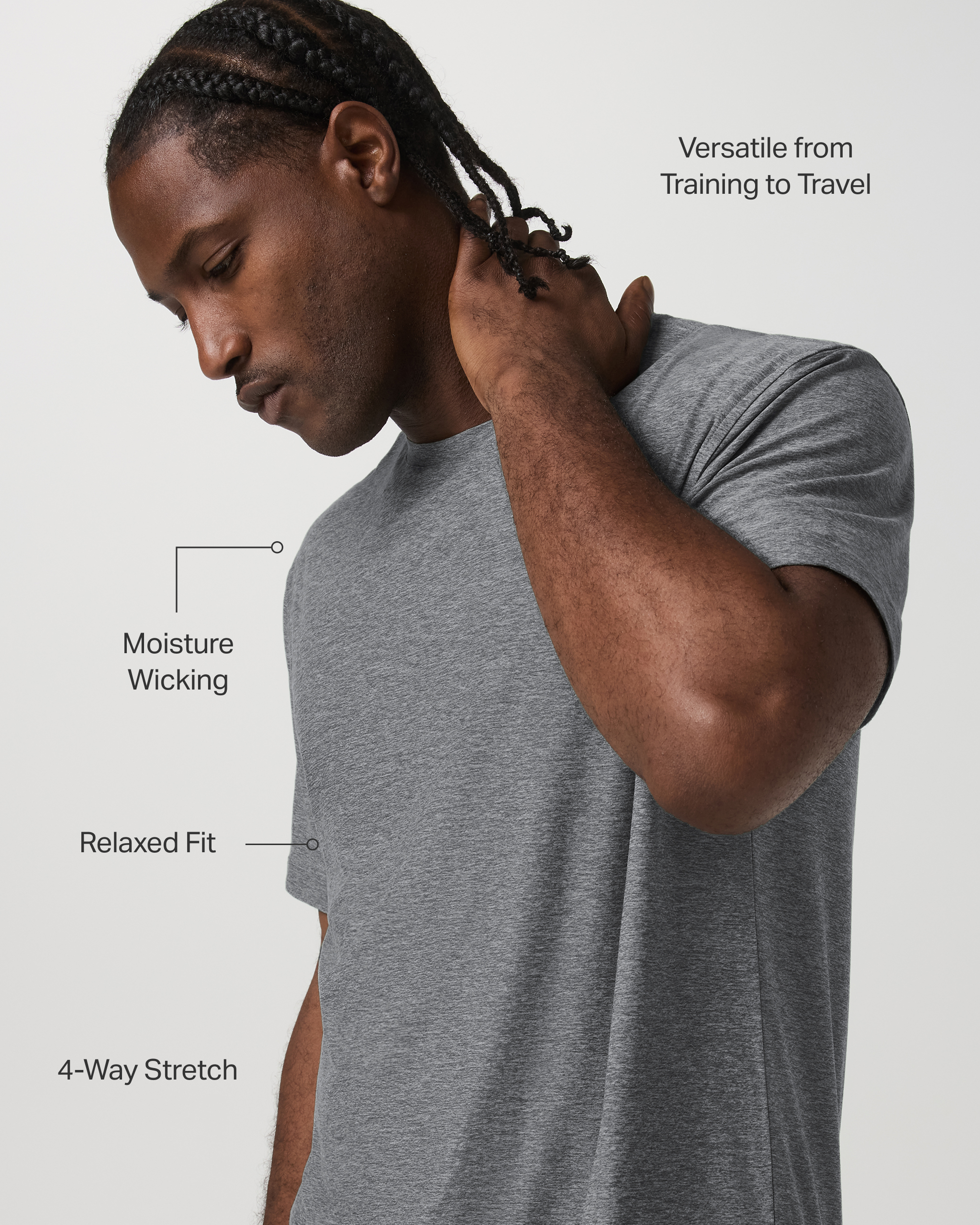 Short Sleeve Strato Tech Tee - Relaxed Fit | Heather Grey - Image 2