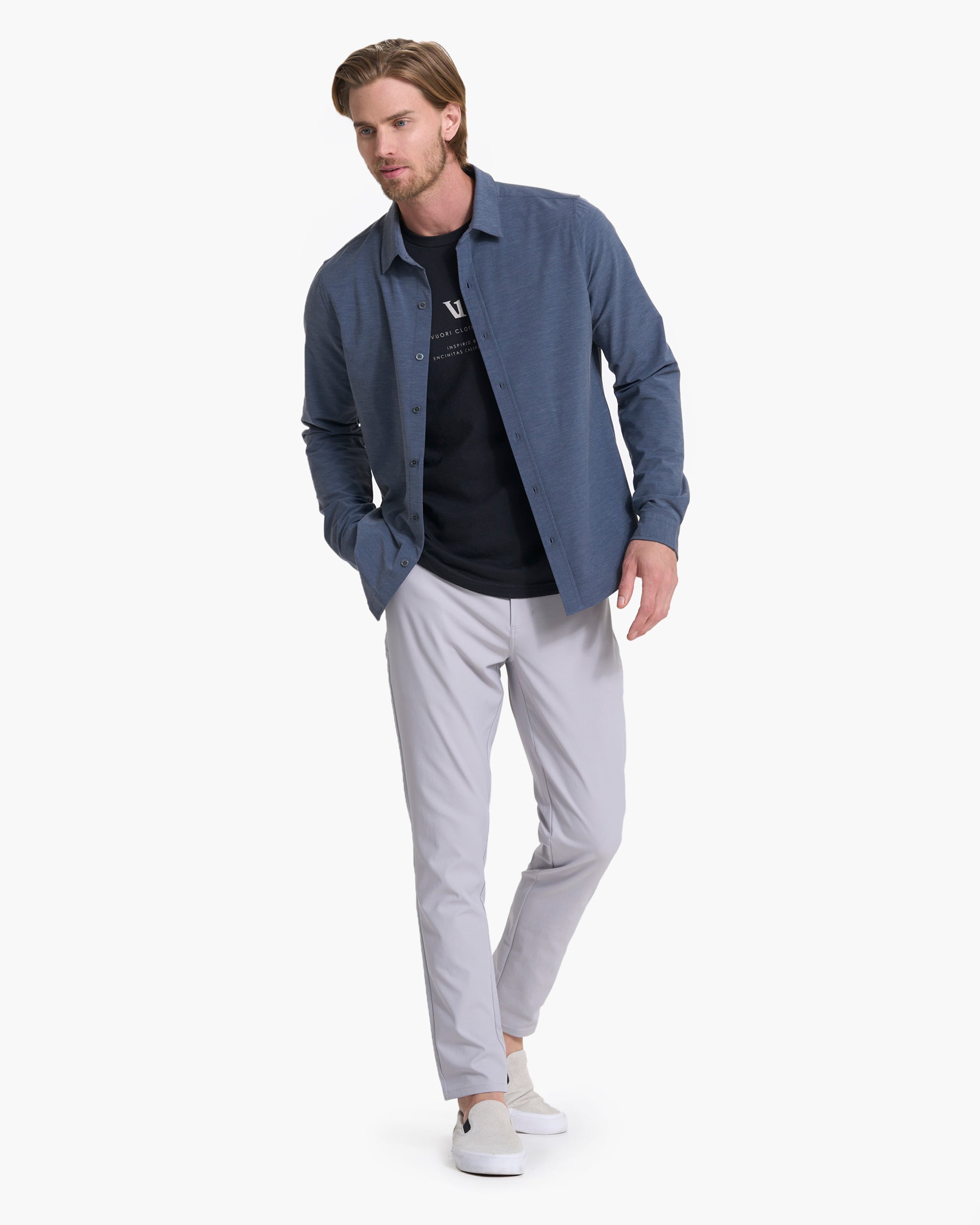 Long Sleeve Bridge Button Down | Azure - Image 4