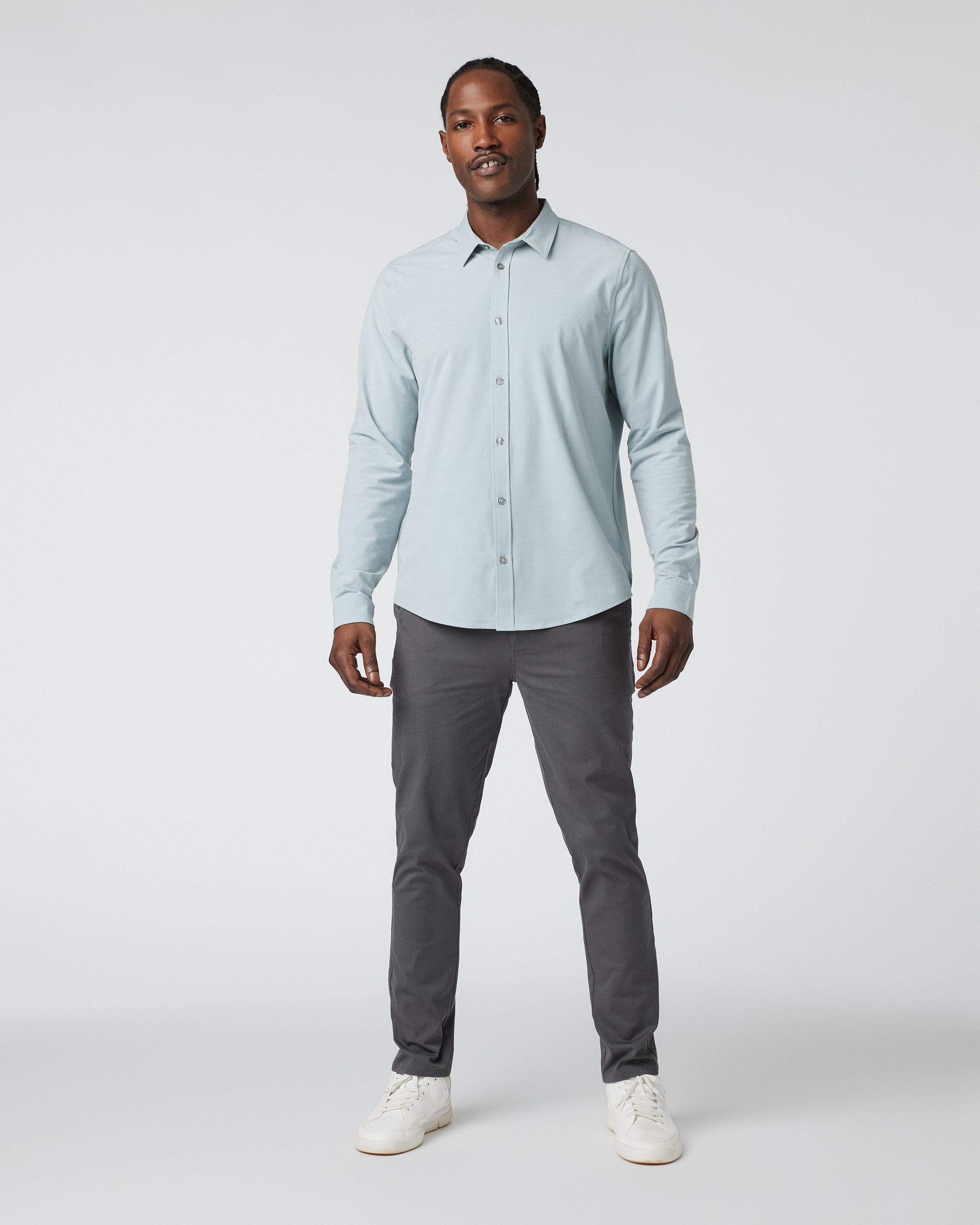 Long Sleeve Bridge Button Down | Chalk Blue - Image 3