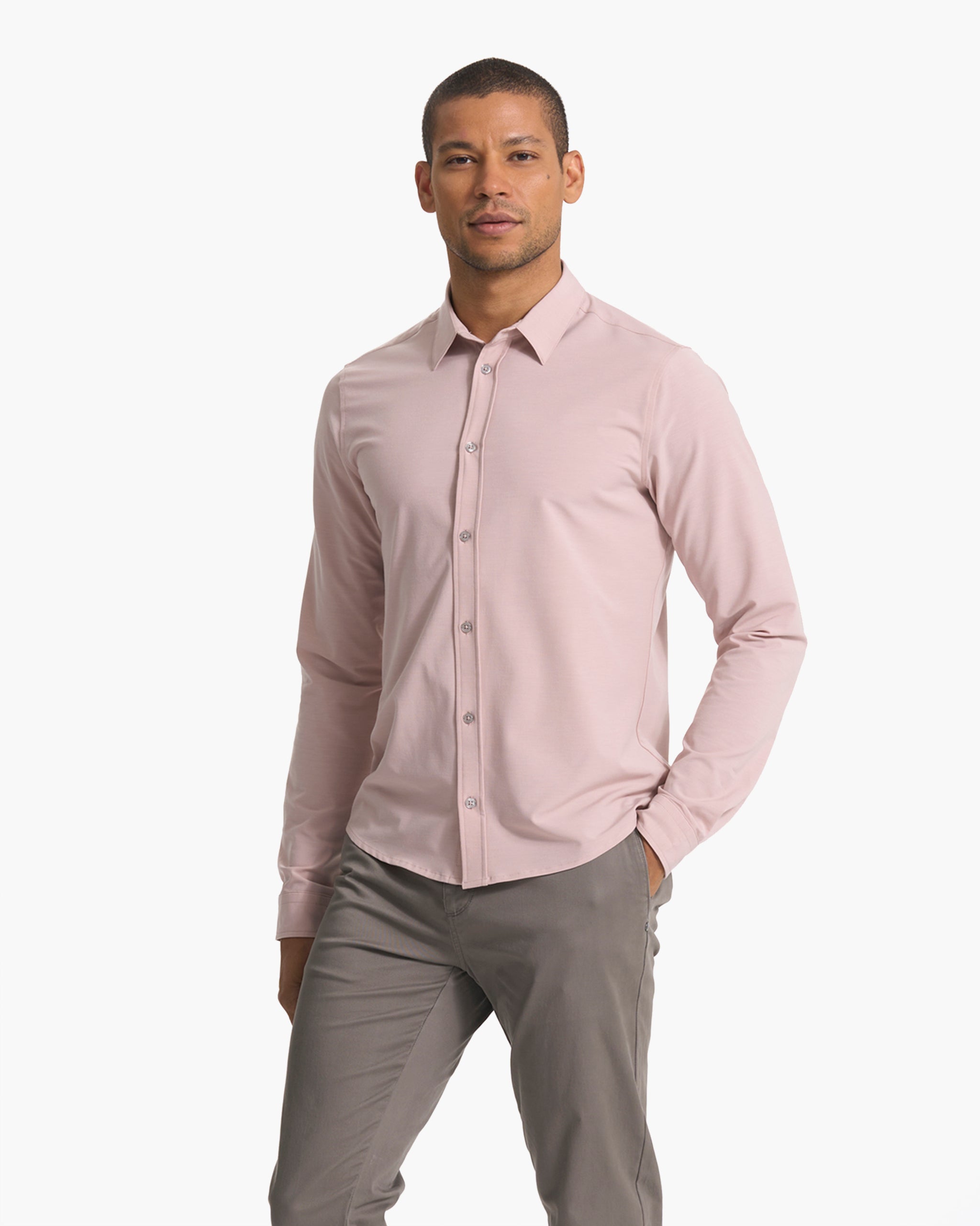Long Sleeve Bridge Button Down | Cashmere - Image 3
