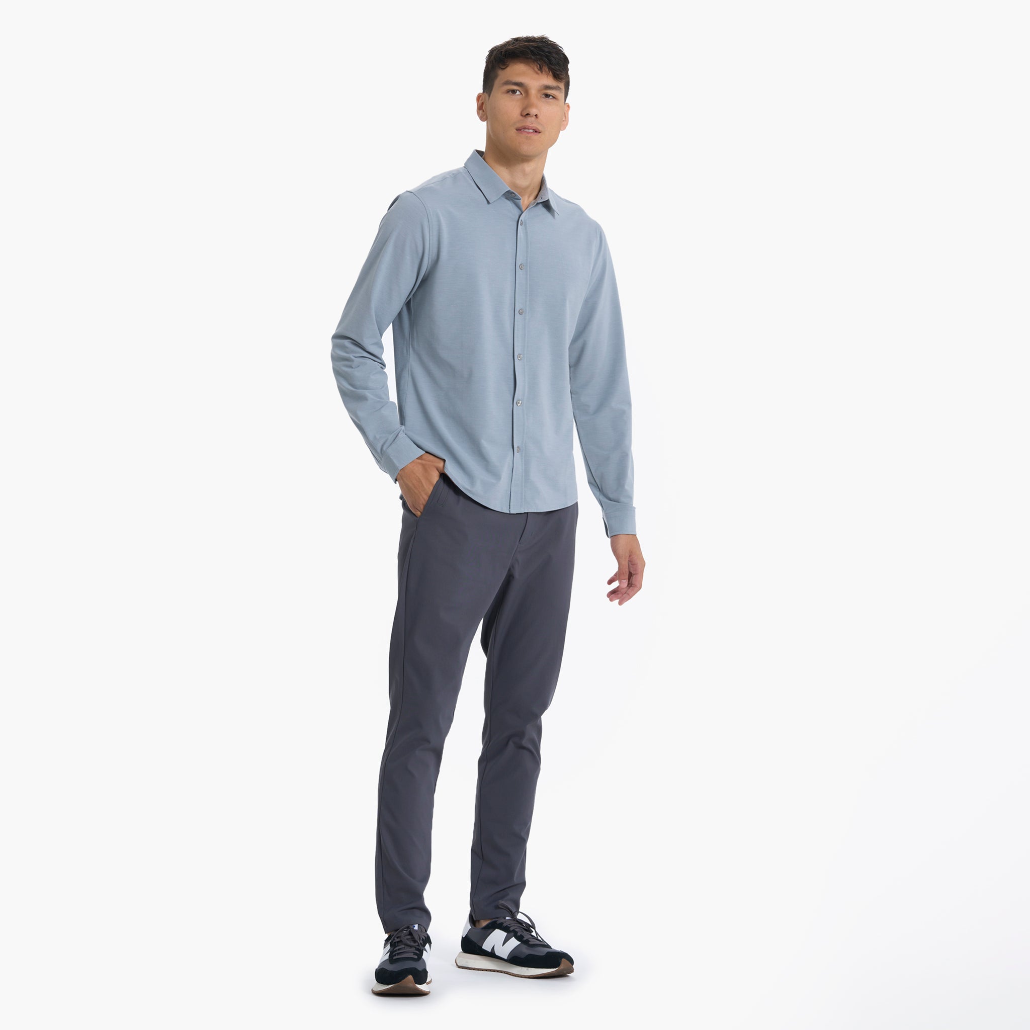 Long Sleeve Bridge Button Down | Light Cloud - Image 4