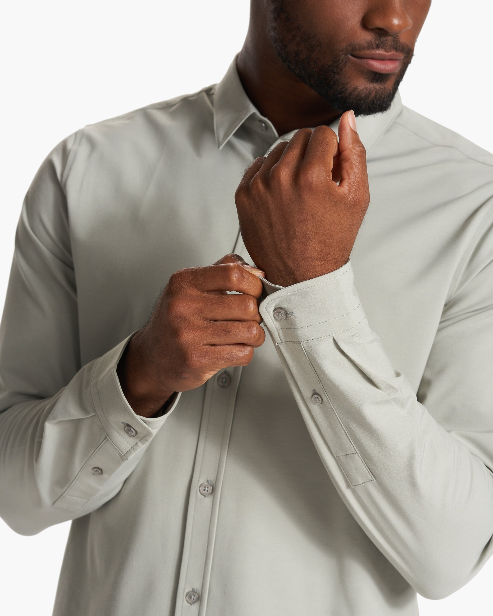 Long Sleeve Bridge Button Down | White Sage - Image 5