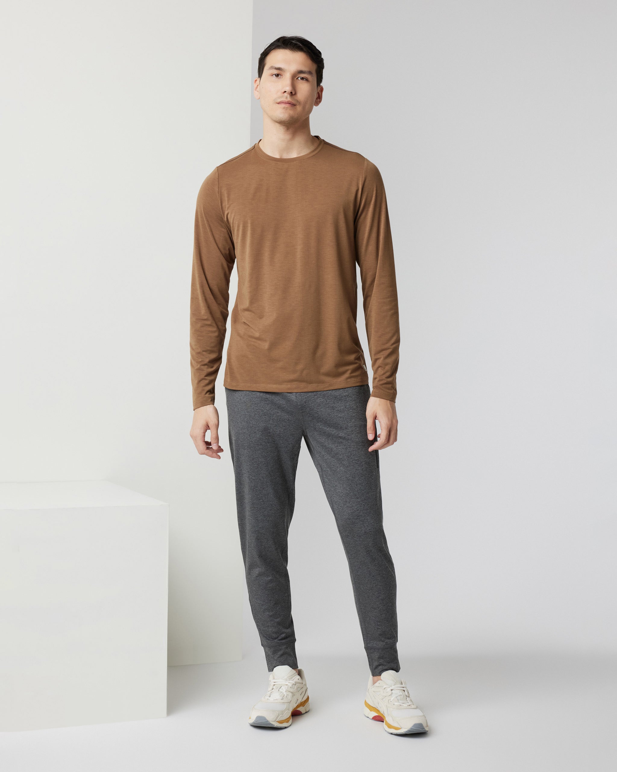 Long Sleeve Current Tech Tee | Pecan - Image 3