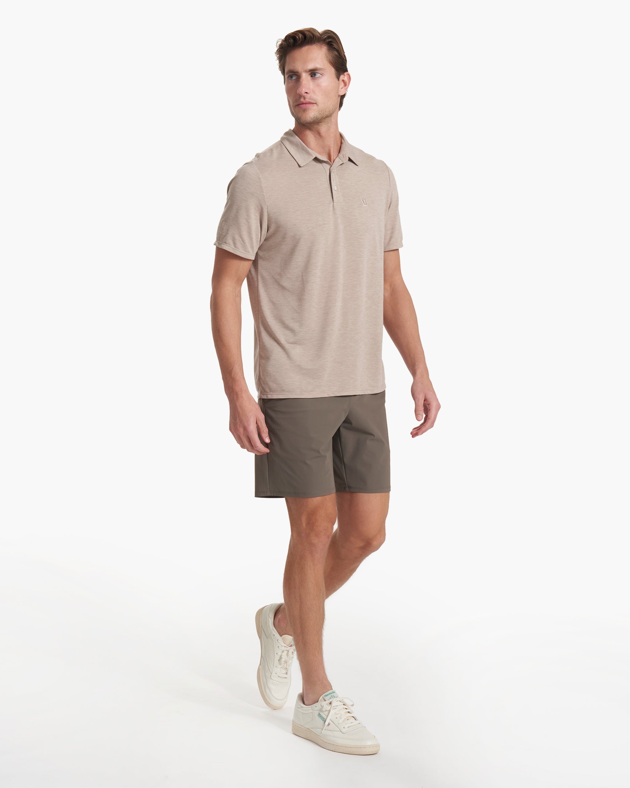 Knit Twill Polo | Camel Heather - Image 5