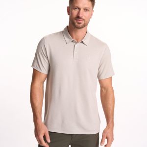 Knit Twill Polo | Beachsand Heather
