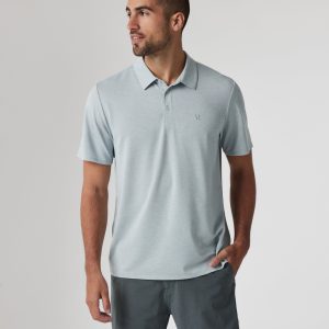 Knit Twill Polo | Chalk Blue Heather