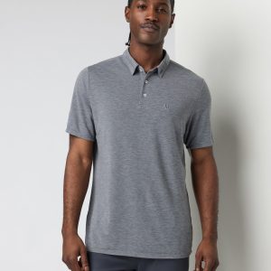 Knit Twill Polo | Heather Grey