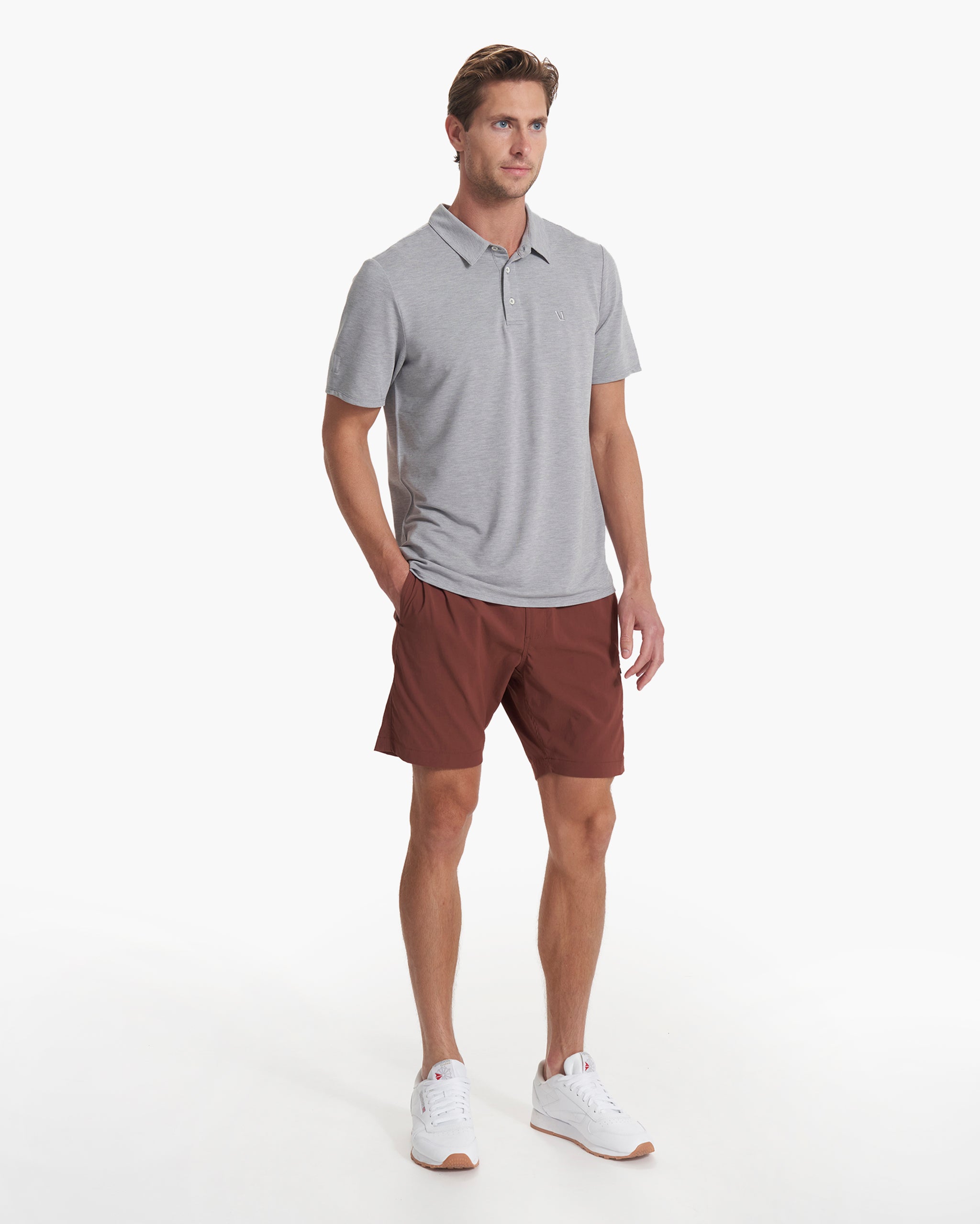 Knit Twill Polo | Steel Heather - Image 5