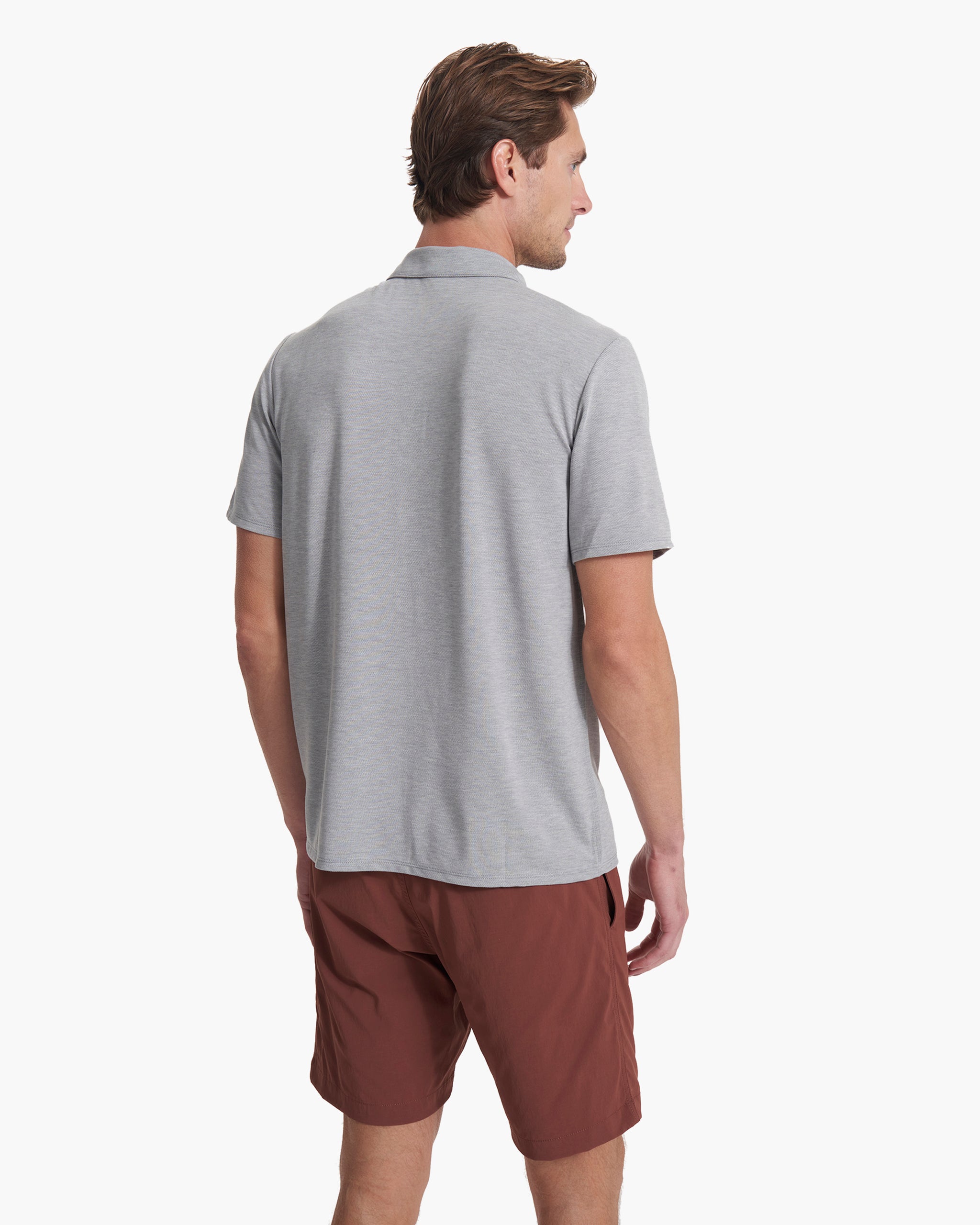 Knit Twill Polo | Steel Heather - Image 3