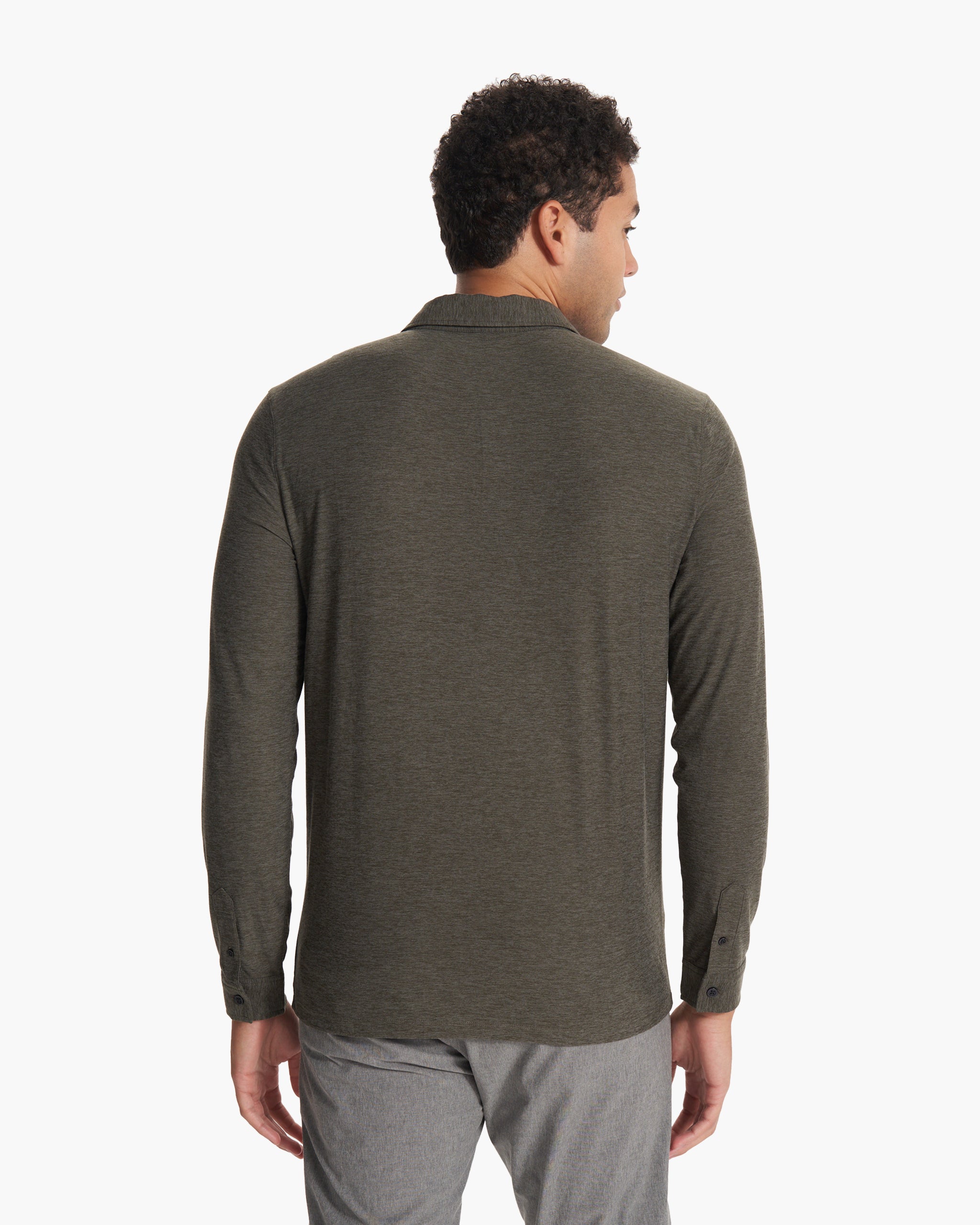 Long Sleeve Strato Tech Polo | Balsam Heather - Image 4