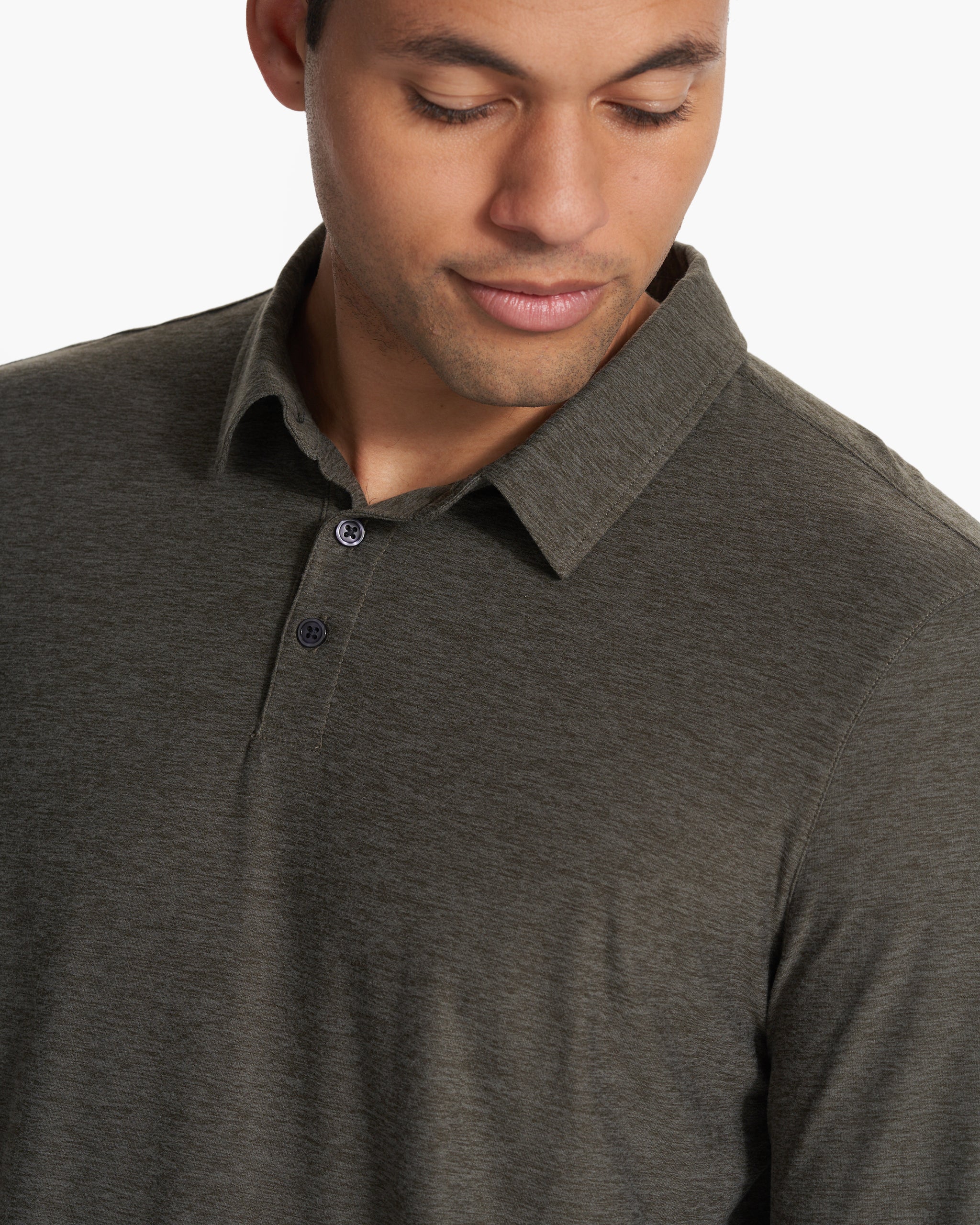 Long Sleeve Strato Tech Polo | Balsam Heather - Image 5