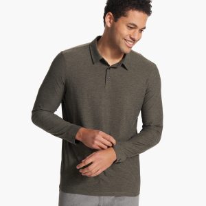 Long Sleeve Strato Tech Polo | Balsam Heather