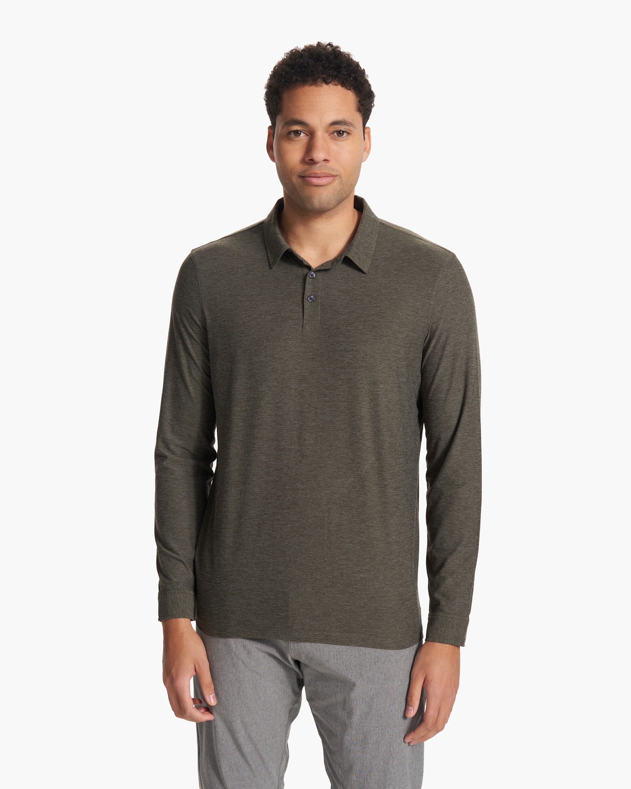 Long Sleeve Strato Tech Polo | Balsam Heather - Image 3