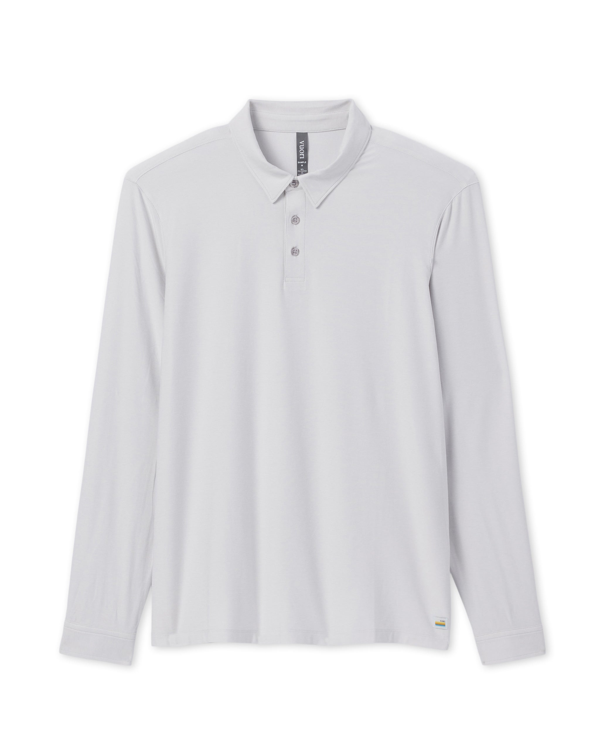 Long Sleeve Strato Tech Polo | Frost Grey Heather - Image 5
