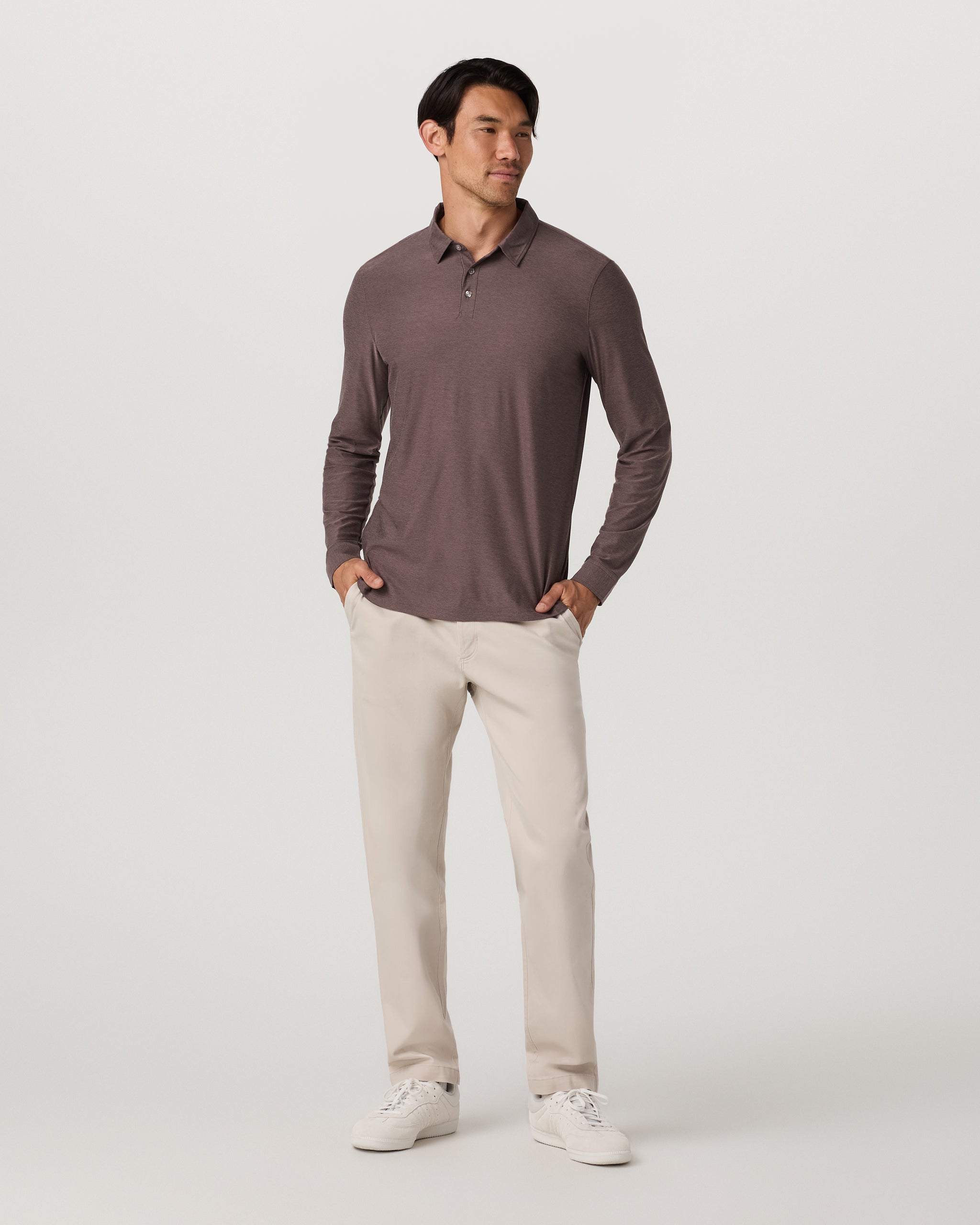 Long Sleeve Strato Tech Polo | Huckleberry Heather - Image 3