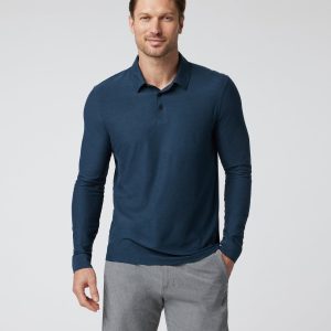 Long Sleeve Strato Tech Polo | Navy Heather
