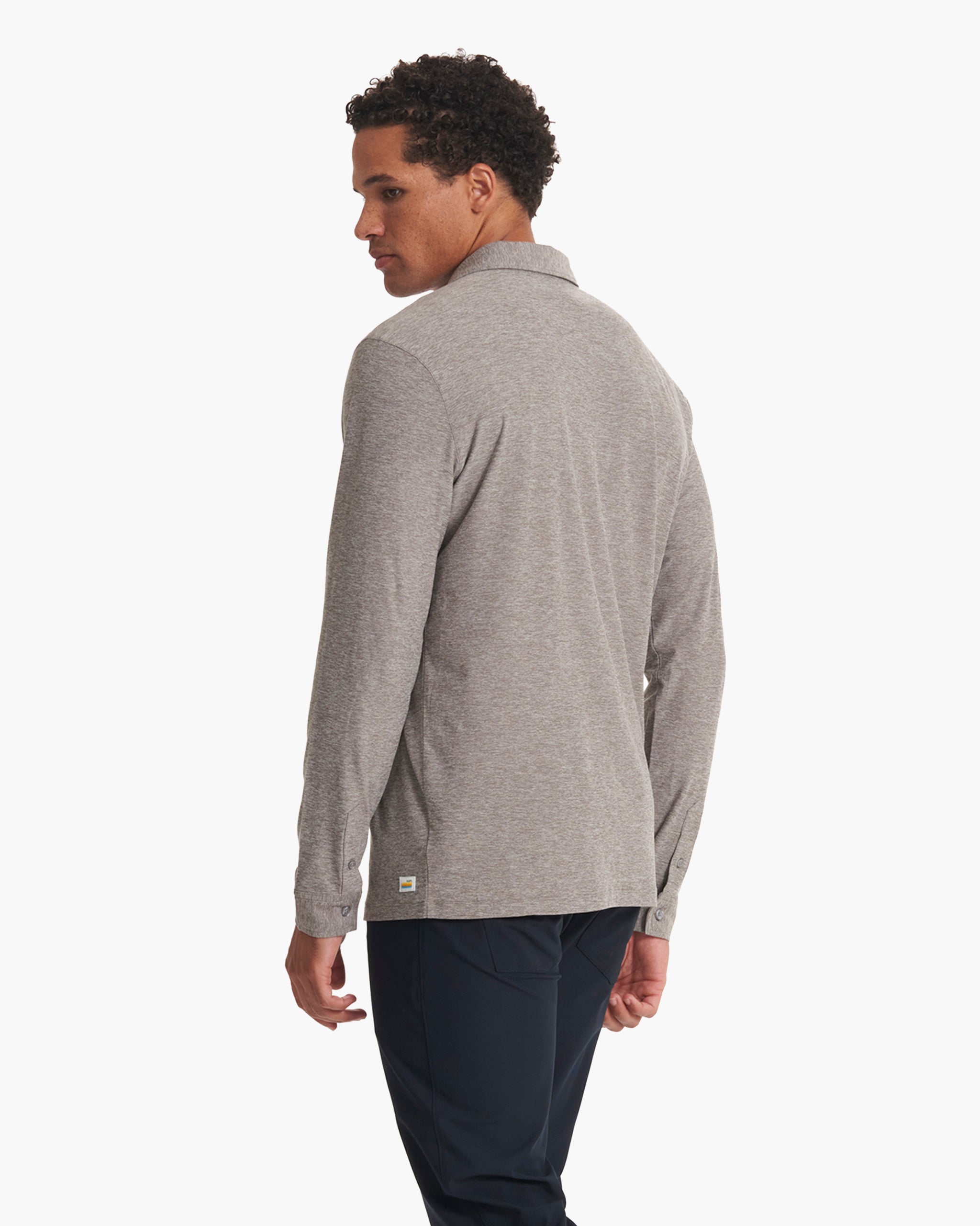 Long Sleeve Strato Tech Polo | Heather Grey - Image 2