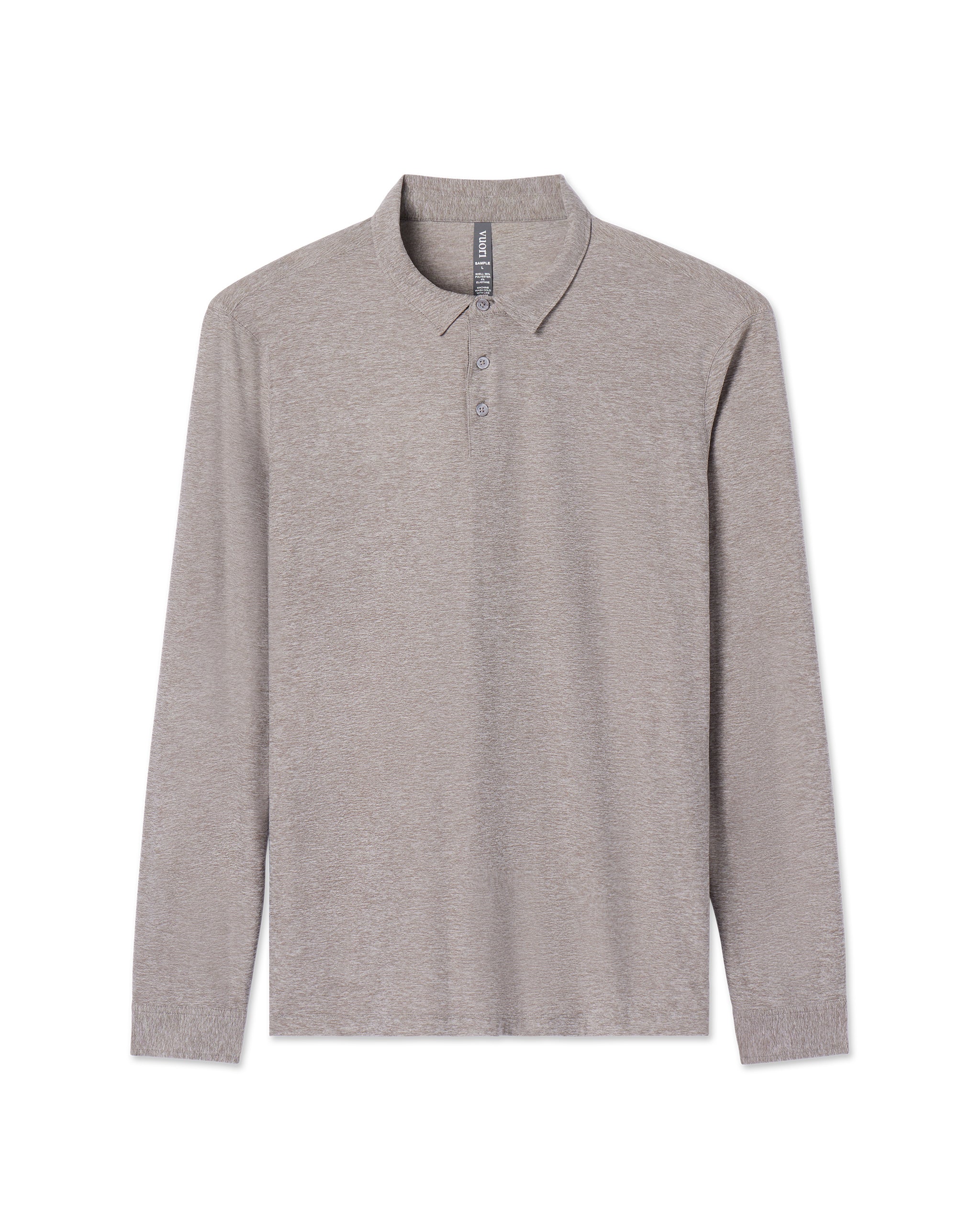 Long Sleeve Strato Tech Polo | Heather Grey - Image 4