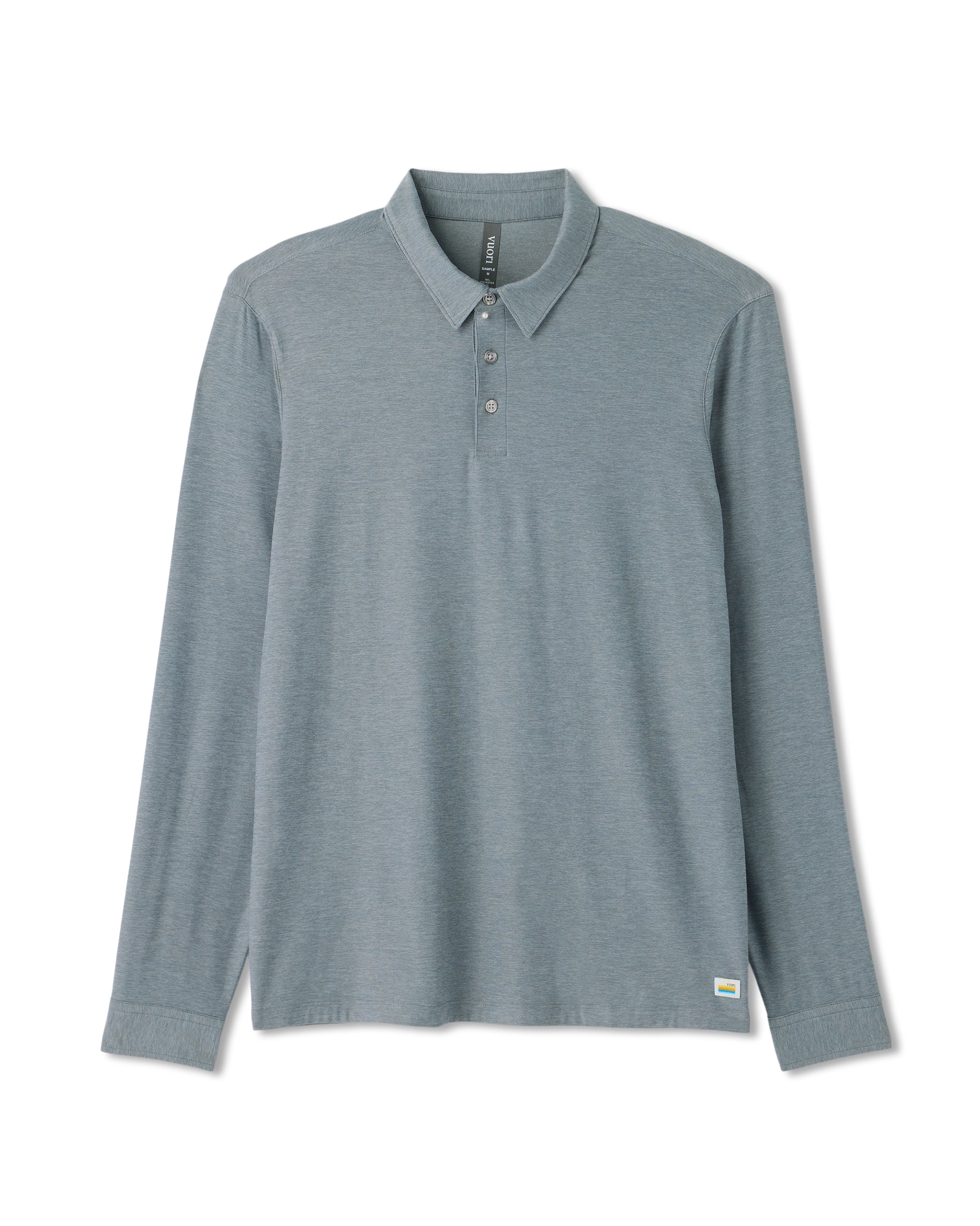 Long Sleeve Strato Tech Polo | Dusty Blue Heather - Image 6