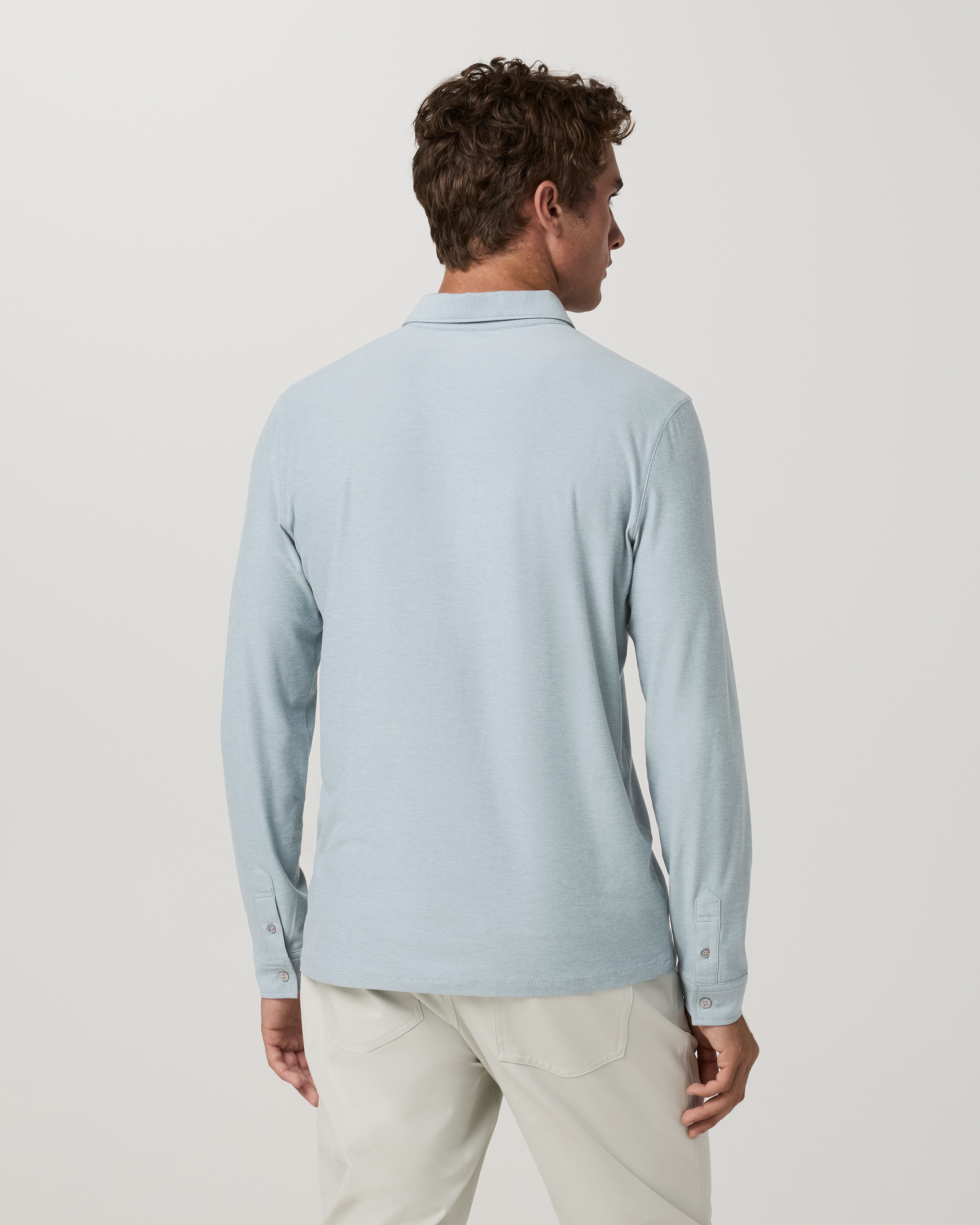 Long Sleeve Strato Tech Polo | Raindrop Heather - Image 5