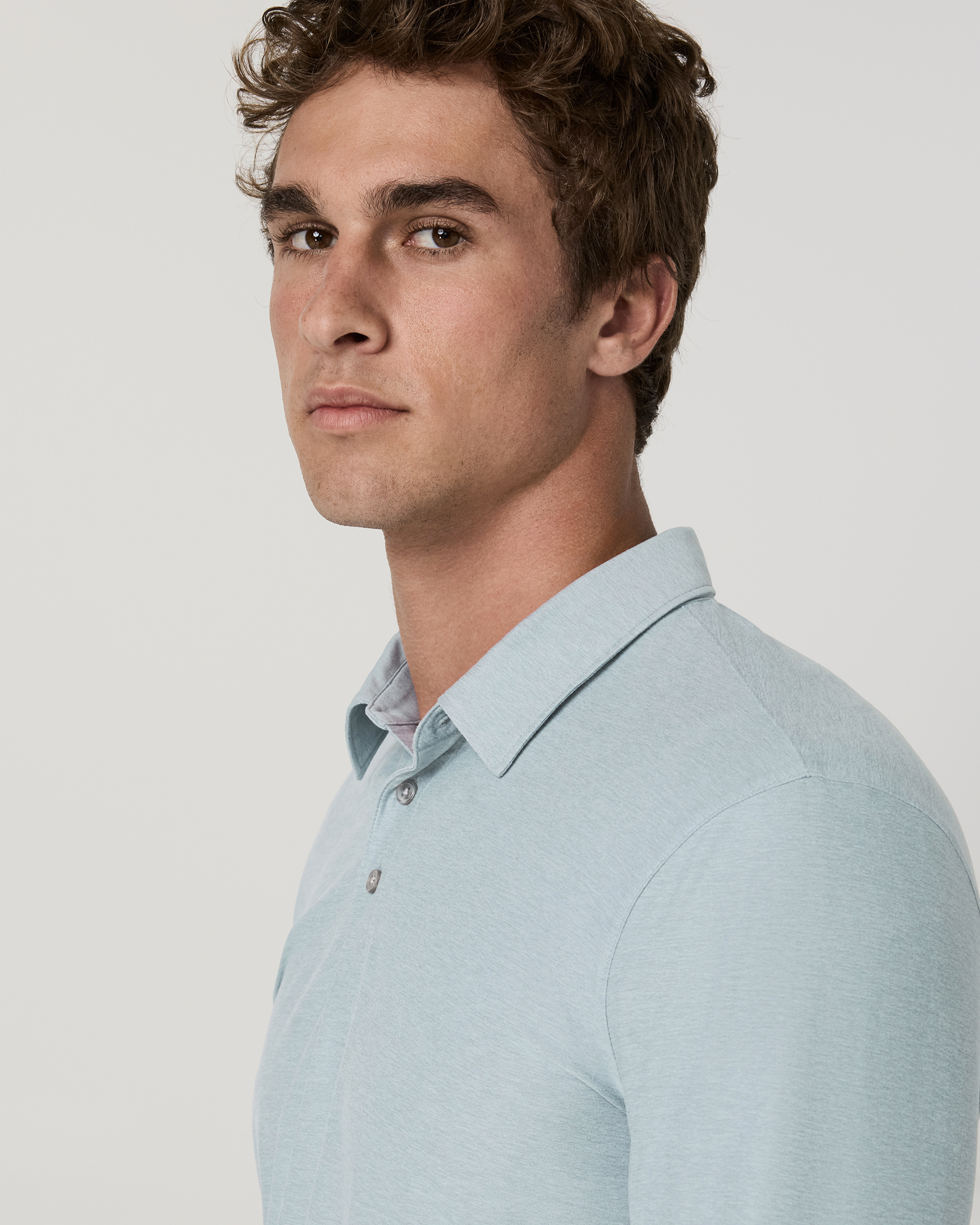 Long Sleeve Strato Tech Polo | Raindrop Heather - Image 6