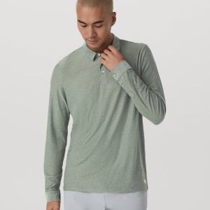 Long Sleeve Strato Tech Polo | Thyme Heather