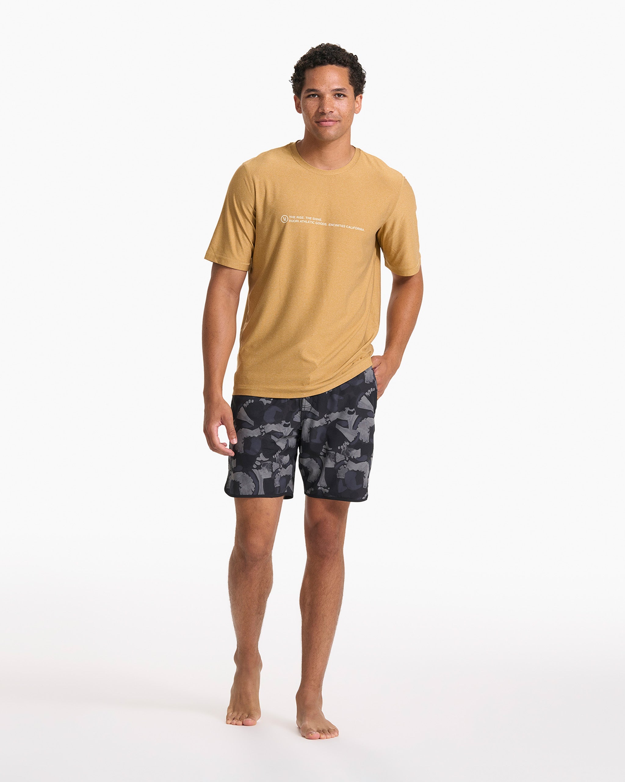 Short Sleeve Uluwatu 23 Water Tee | Dark Golden Heather - Image 5