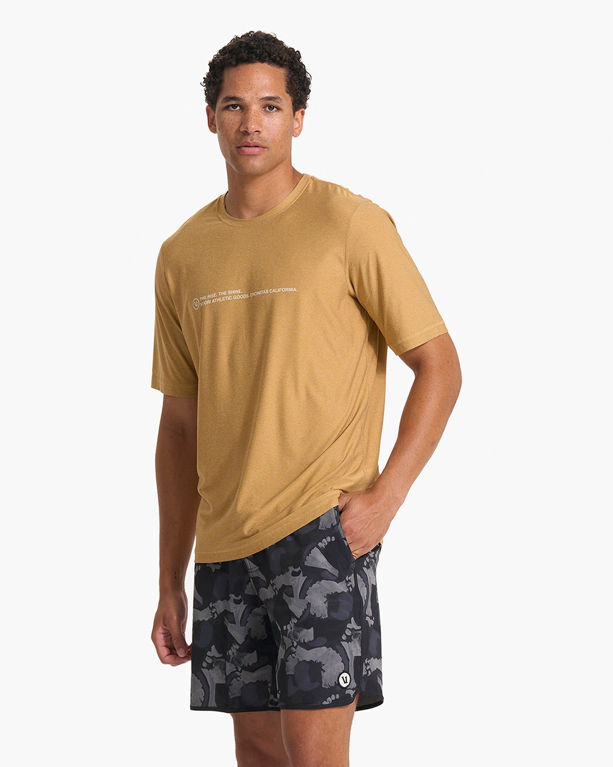 Short Sleeve Uluwatu 23 Water Tee | Dark Golden Heather - Image 2