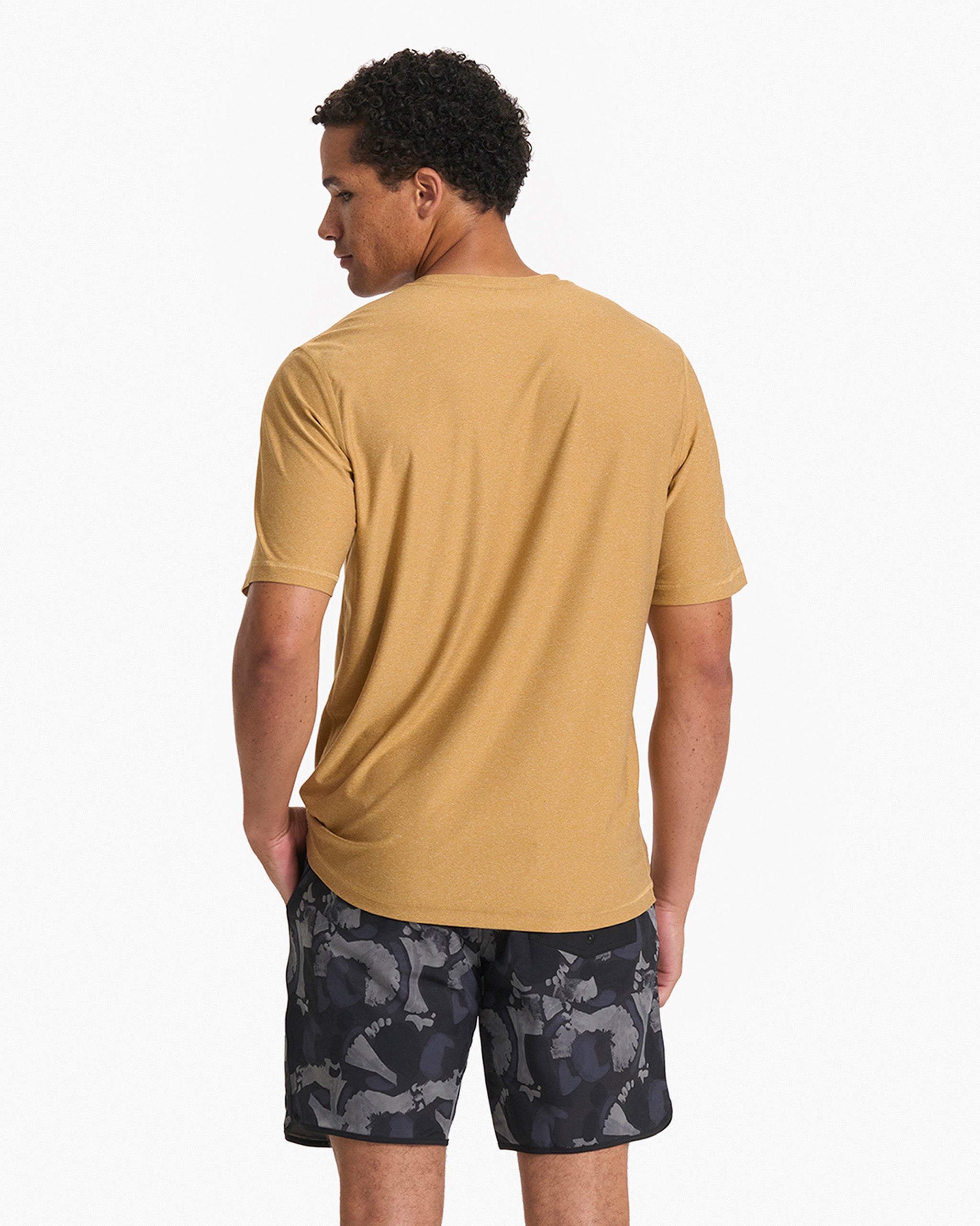 Short Sleeve Uluwatu 23 Water Tee | Dark Golden Heather - Image 3