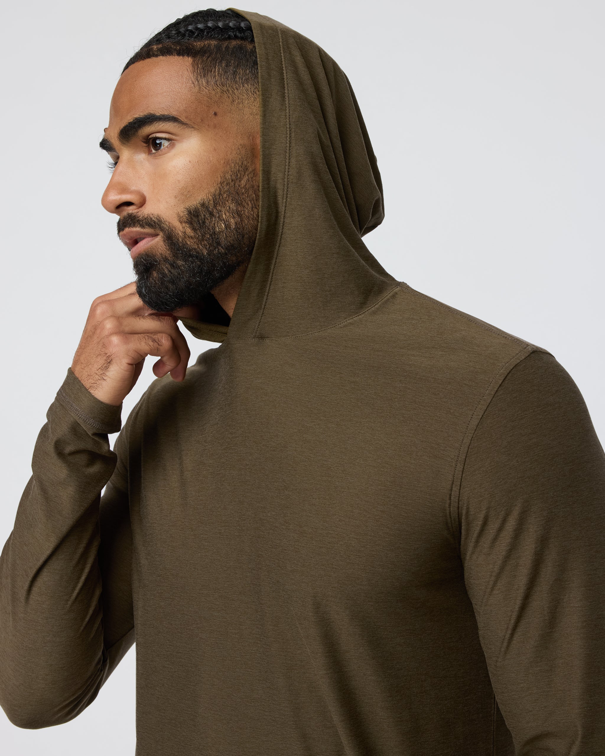 Strato Tech Hoodie | Moss Green Heather - Image 2