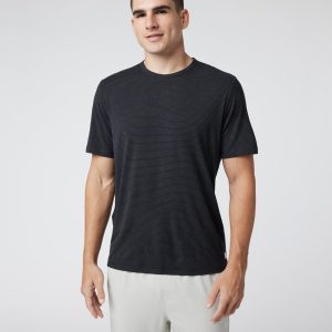 Short Sleeve Current Stripe Tee | Black